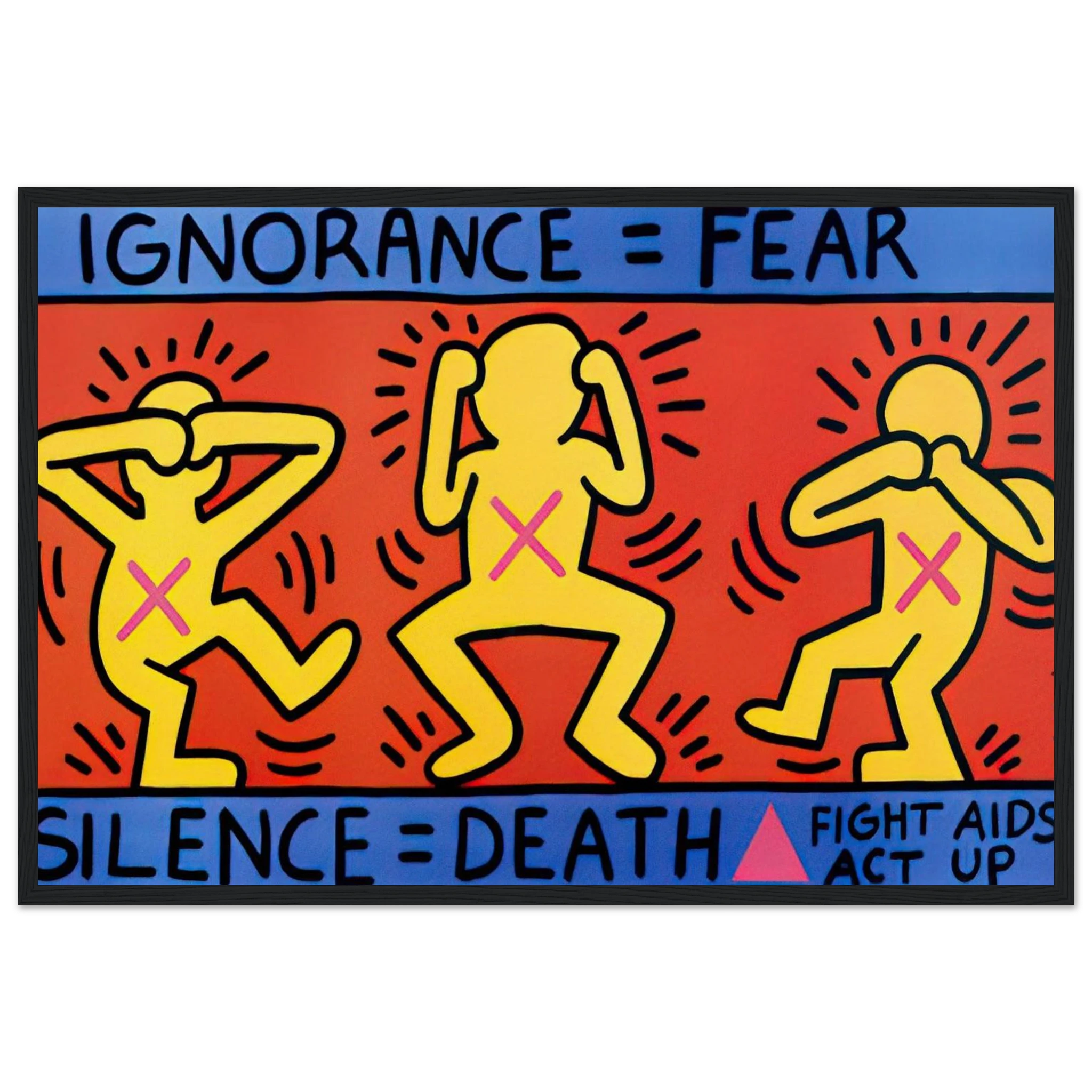 IGNORANCE FEAR 1989 Framed Poster | Keith Haring Framed Prints Wall Art | Keith Haring Prints