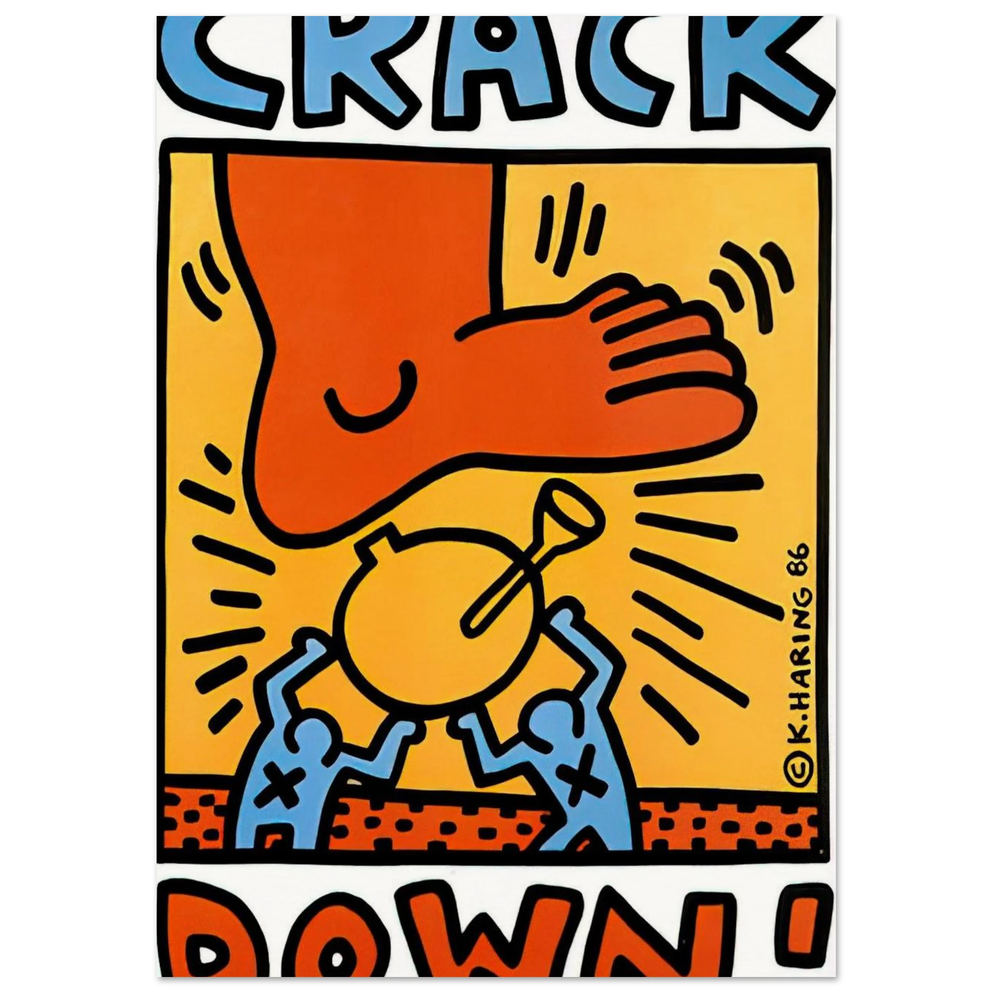 CRACK DOWN 1986 Poster | Keith Haring Poster | Keith Haring Prints