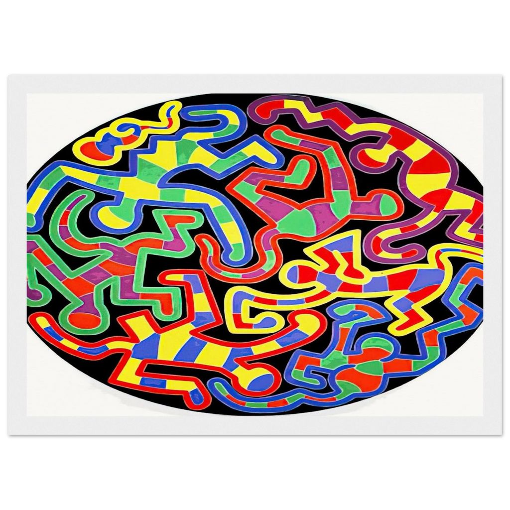 MONKEY PUZZLE 1988 Framed Poster | Keith Haring Framed Prints Wall Art | Keith Haring Prints