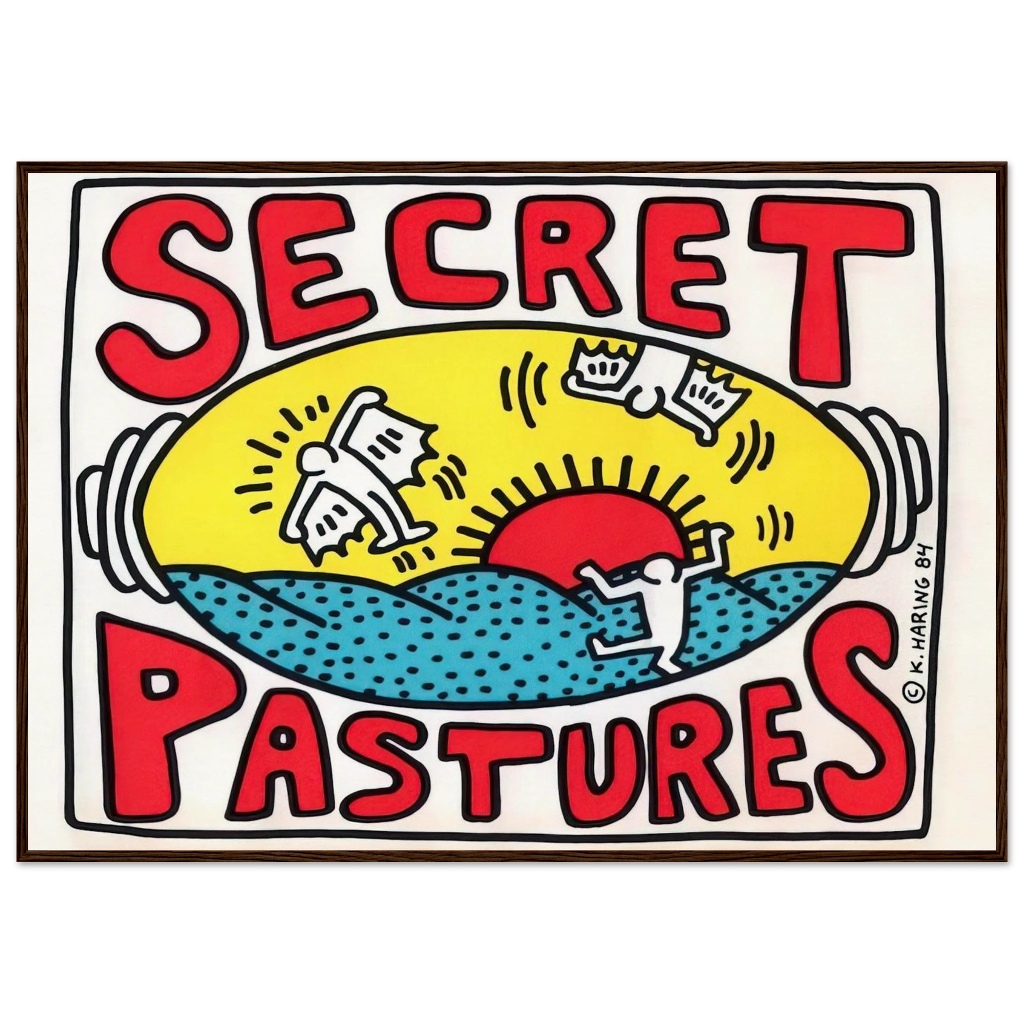 PROMOTIONAL POSTER FOR SECRET PASTURES 1984 Framed Poster | Keith Haring Framed Prints Wall Art | Keith Haring Prints