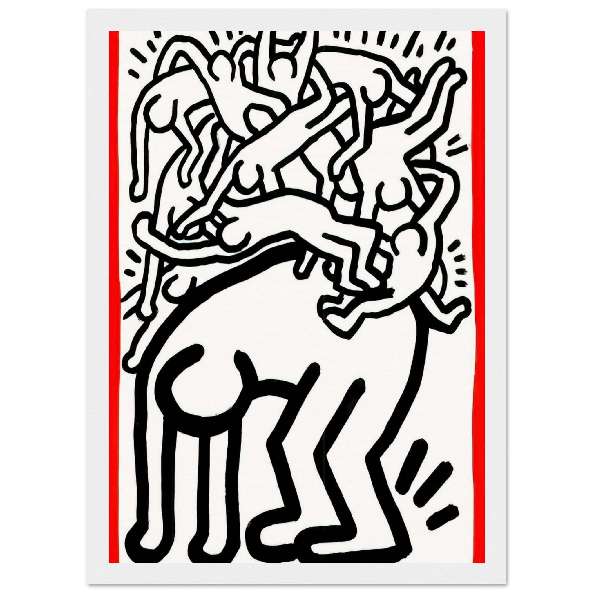 FIGHT AIDS WORLDWIDE 1990 Framed Poster | Keith Haring Framed Prints Wall Art | Keith Haring Prints