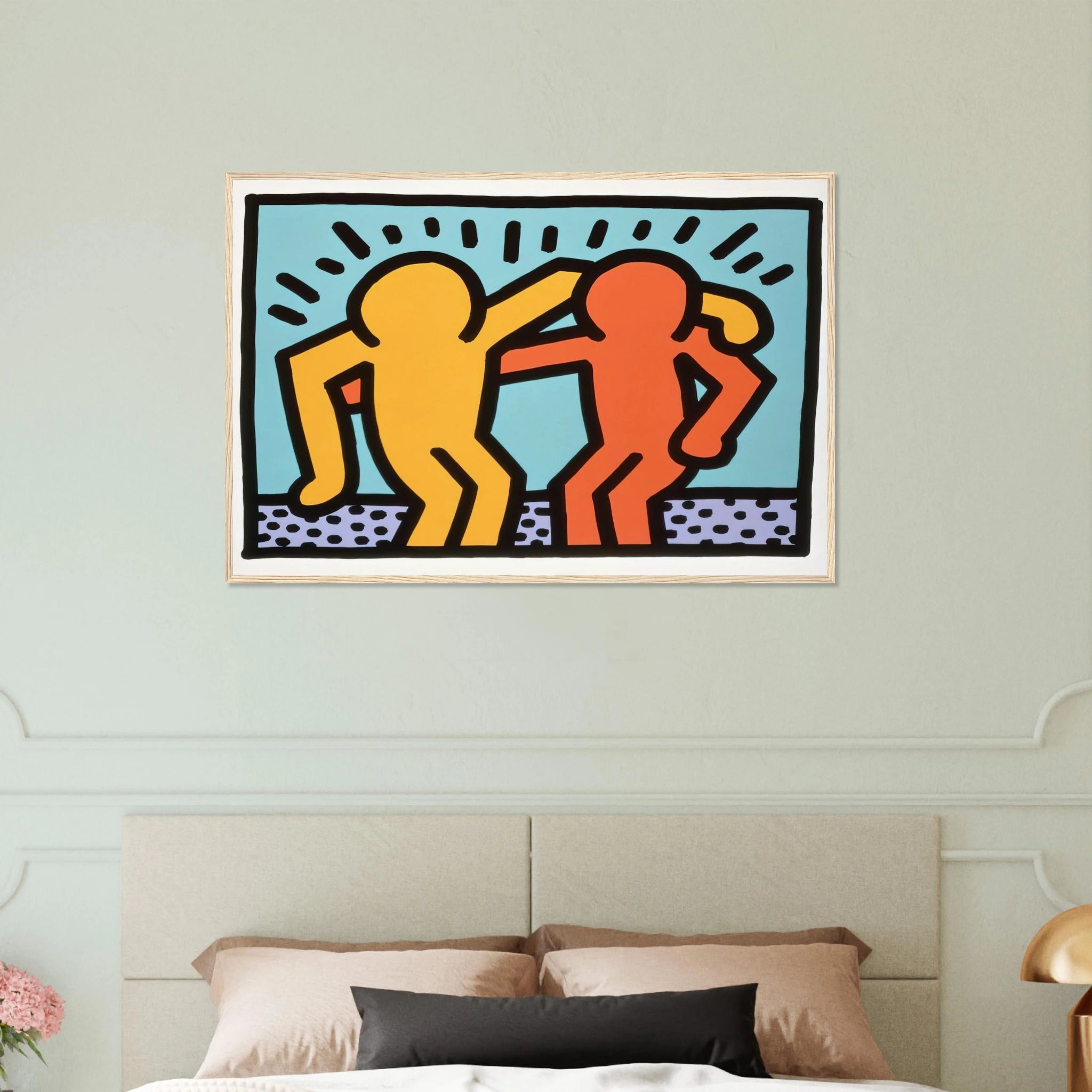 BEST BUDDIES 1990 Framed Poster | Keith Haring Framed Prints Wall Art | Keith Haring Prints