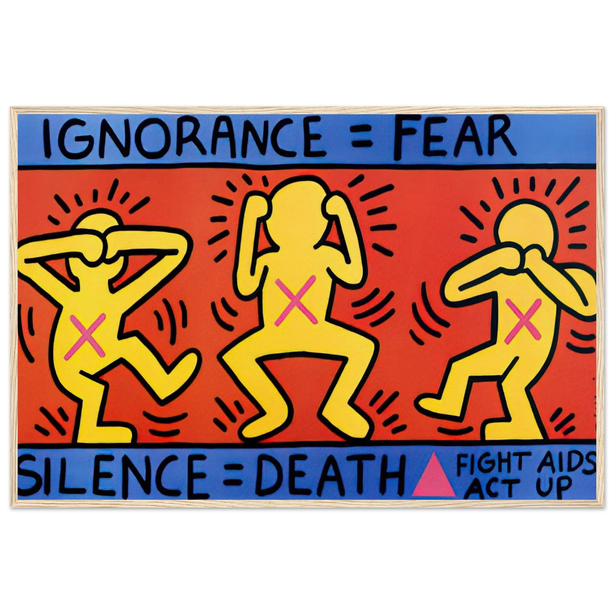 IGNORANCE FEAR 1989 Framed Poster | Keith Haring Framed Prints Wall Art | Keith Haring Prints