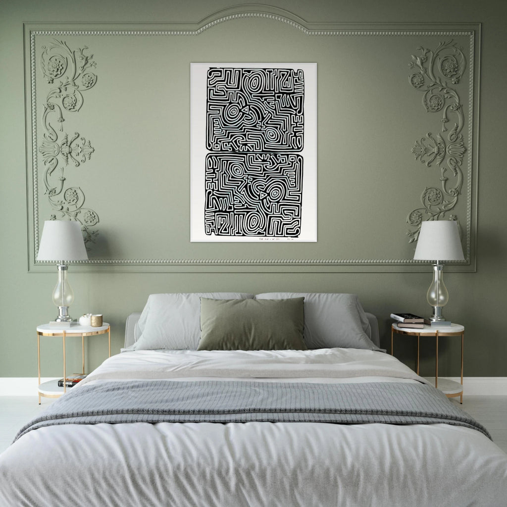 LABYRINTH 1989 Framed Poster | Keith Haring Framed Prints Wall Art | Keith Haring Prints