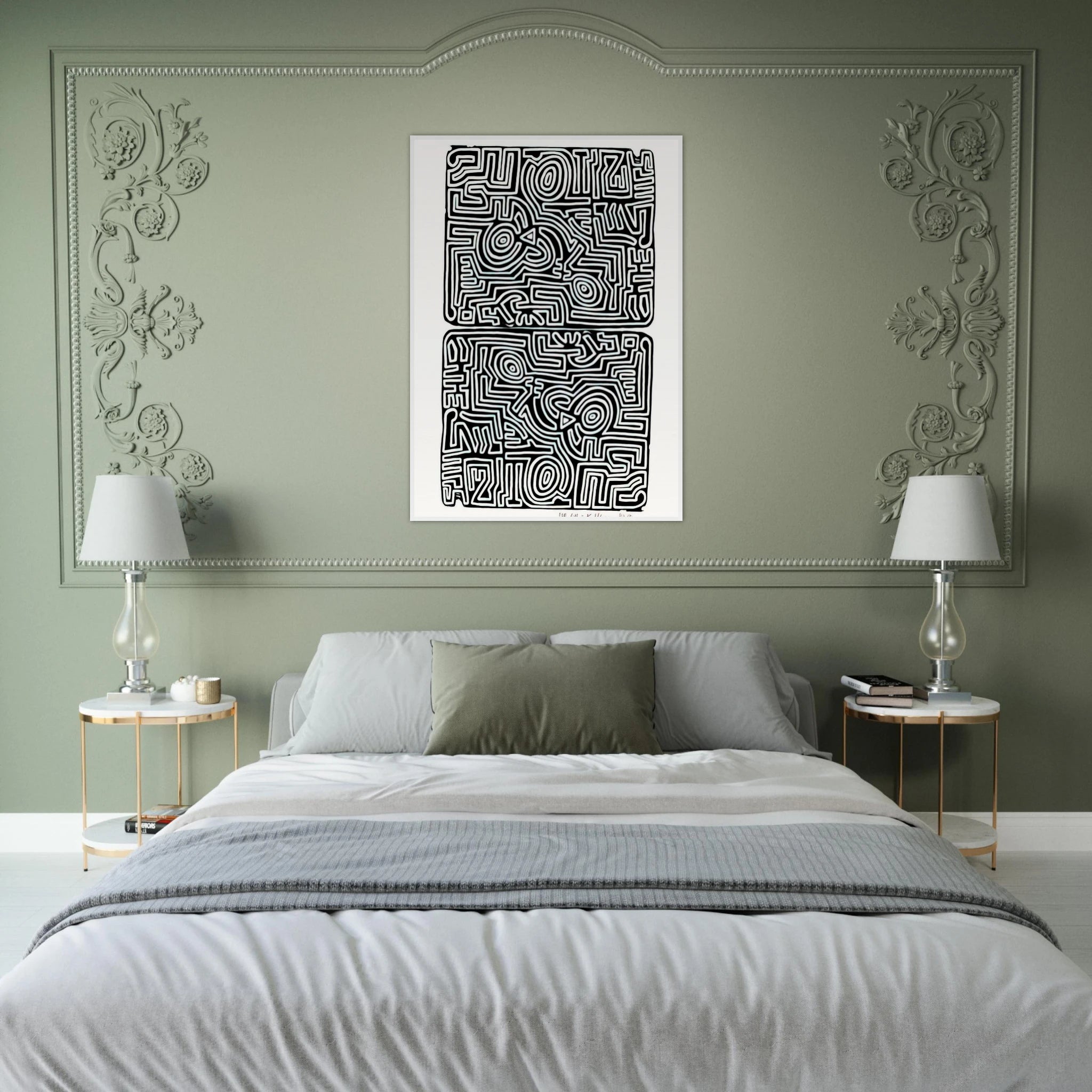 LABYRINTH 1989 Framed Poster | Keith Haring Framed Prints Wall Art | Keith Haring Prints