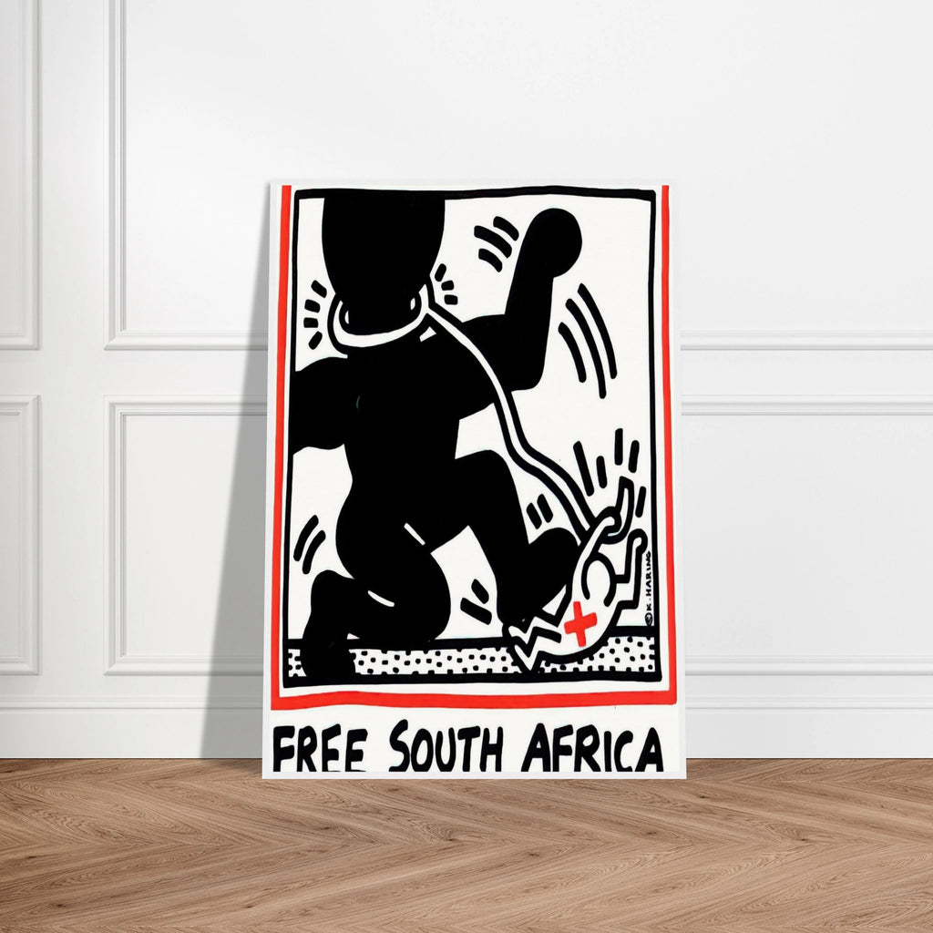 FREE SOUTH AFRICA 1985 Framed Poster | Keith Haring Framed Prints Wall Art | Keith Haring Prints