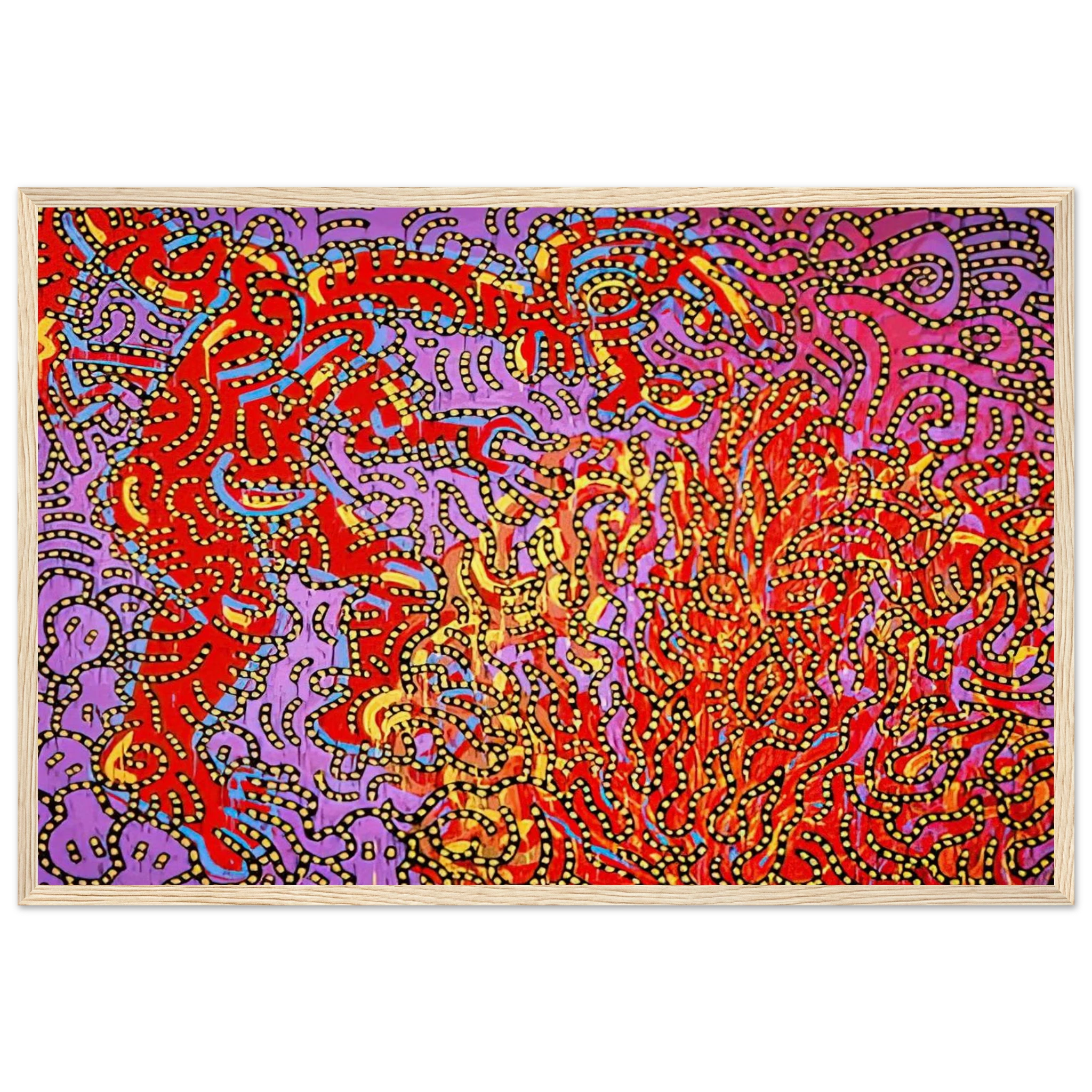 MOSES AND THE BURNING BUSH 1985 Framed Poster | Keith Haring Framed Prints Wall Art | Keith Haring Prints