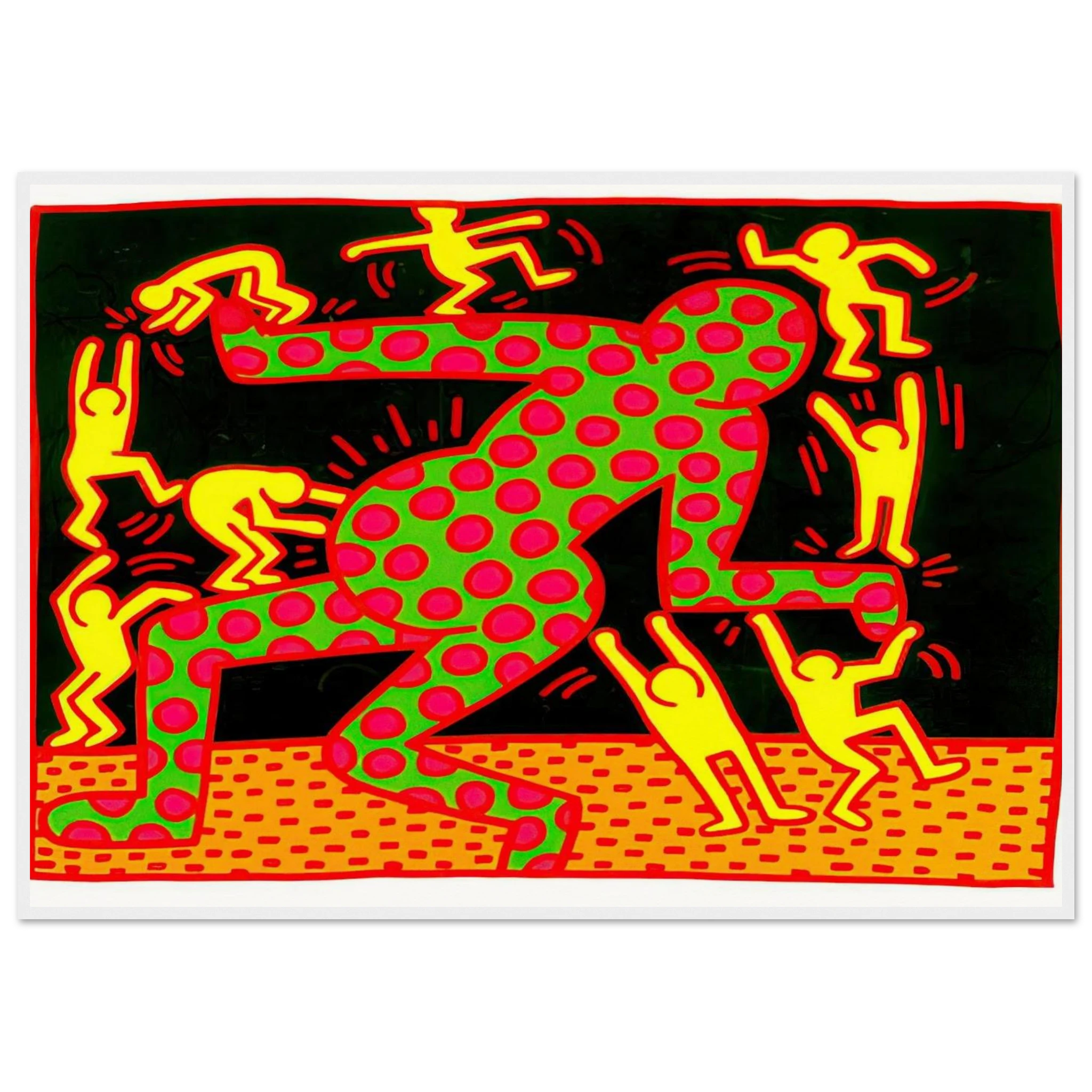 UNTITLED 1983 2 Framed Poster | Keith Haring Framed Prints Wall Art | Keith Haring Prints
