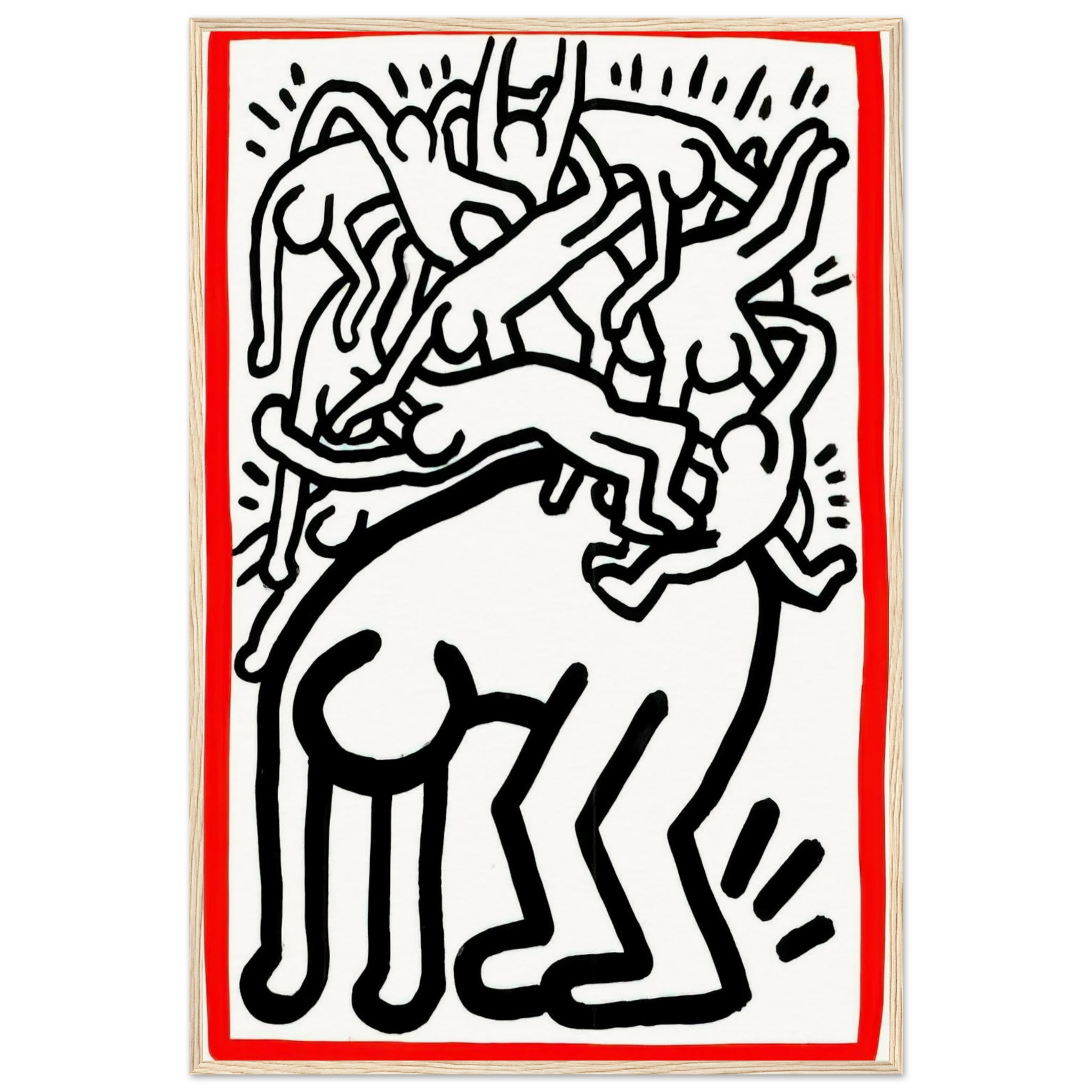 FIGHT AIDS WORLDWIDE 1990 Framed Poster | Keith Haring Framed Prints Wall Art | Keith Haring Prints