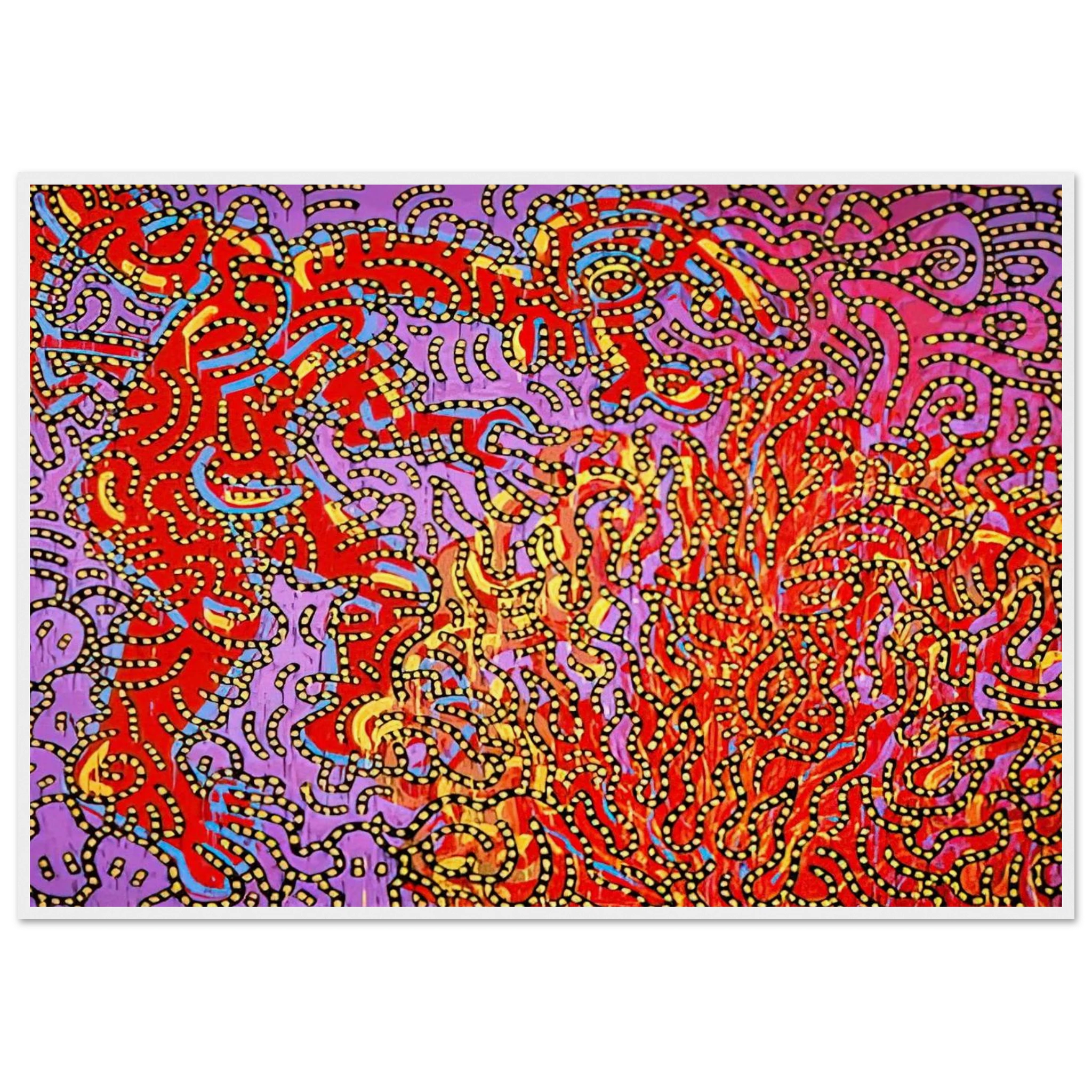 MOSES AND THE BURNING BUSH 1985 Framed Poster | Keith Haring Framed Prints Wall Art | Keith Haring Prints