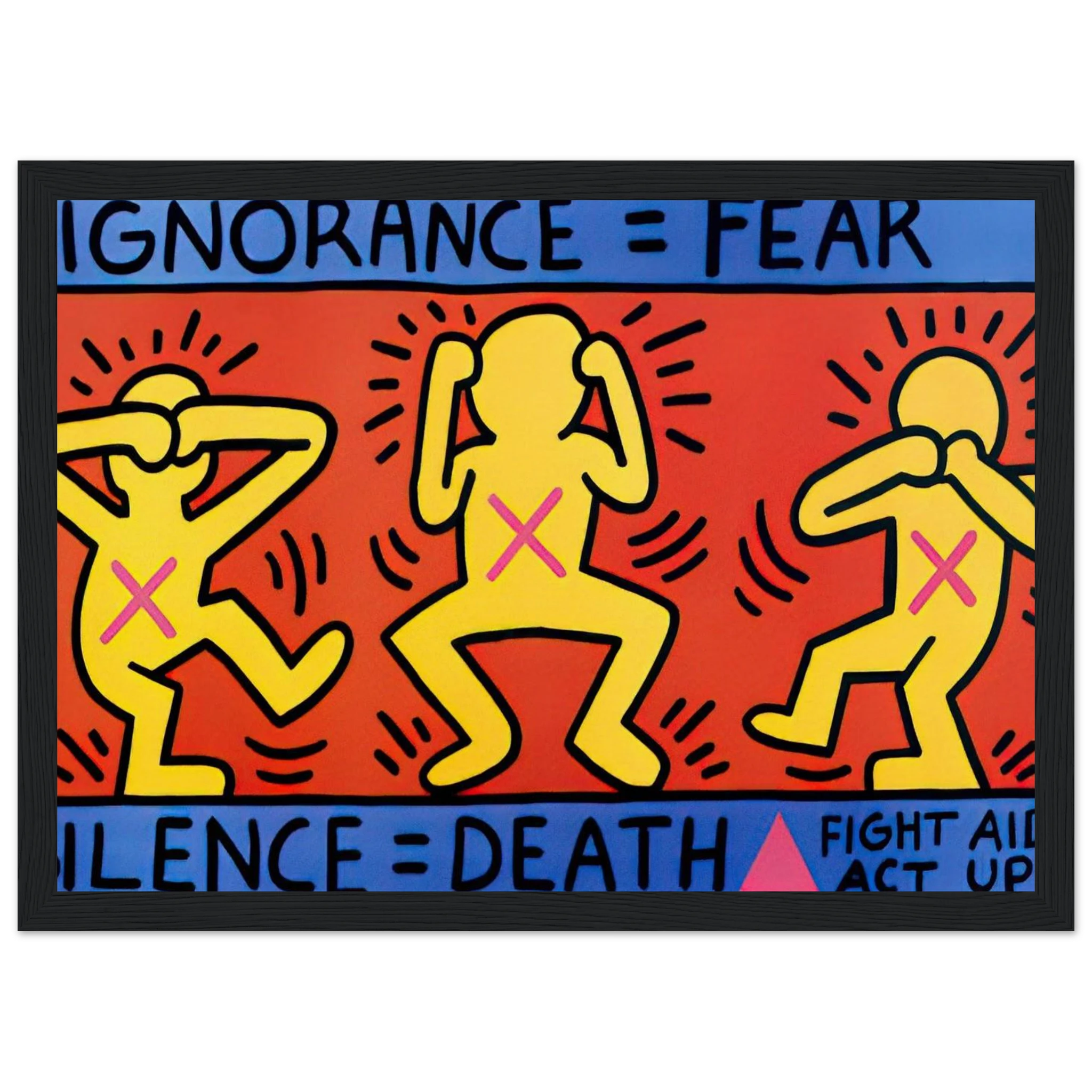 IGNORANCE FEAR 1989 Framed Poster | Keith Haring Framed Prints Wall Art | Keith Haring Prints