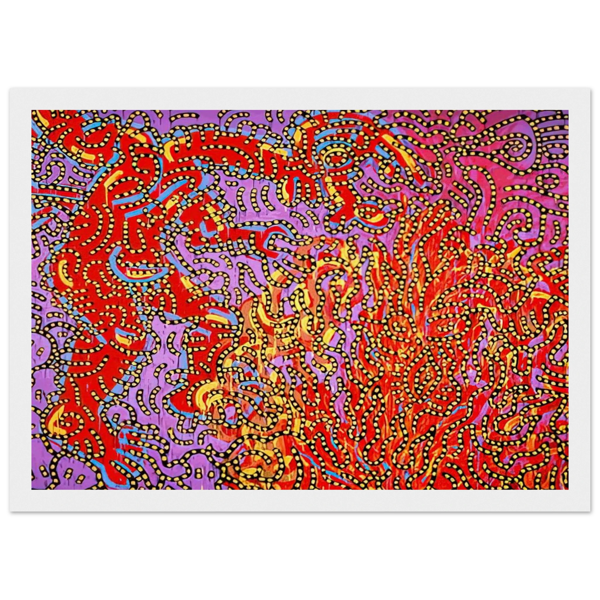 MOSES AND THE BURNING BUSH 1985 Framed Poster | Keith Haring Framed Prints Wall Art | Keith Haring Prints