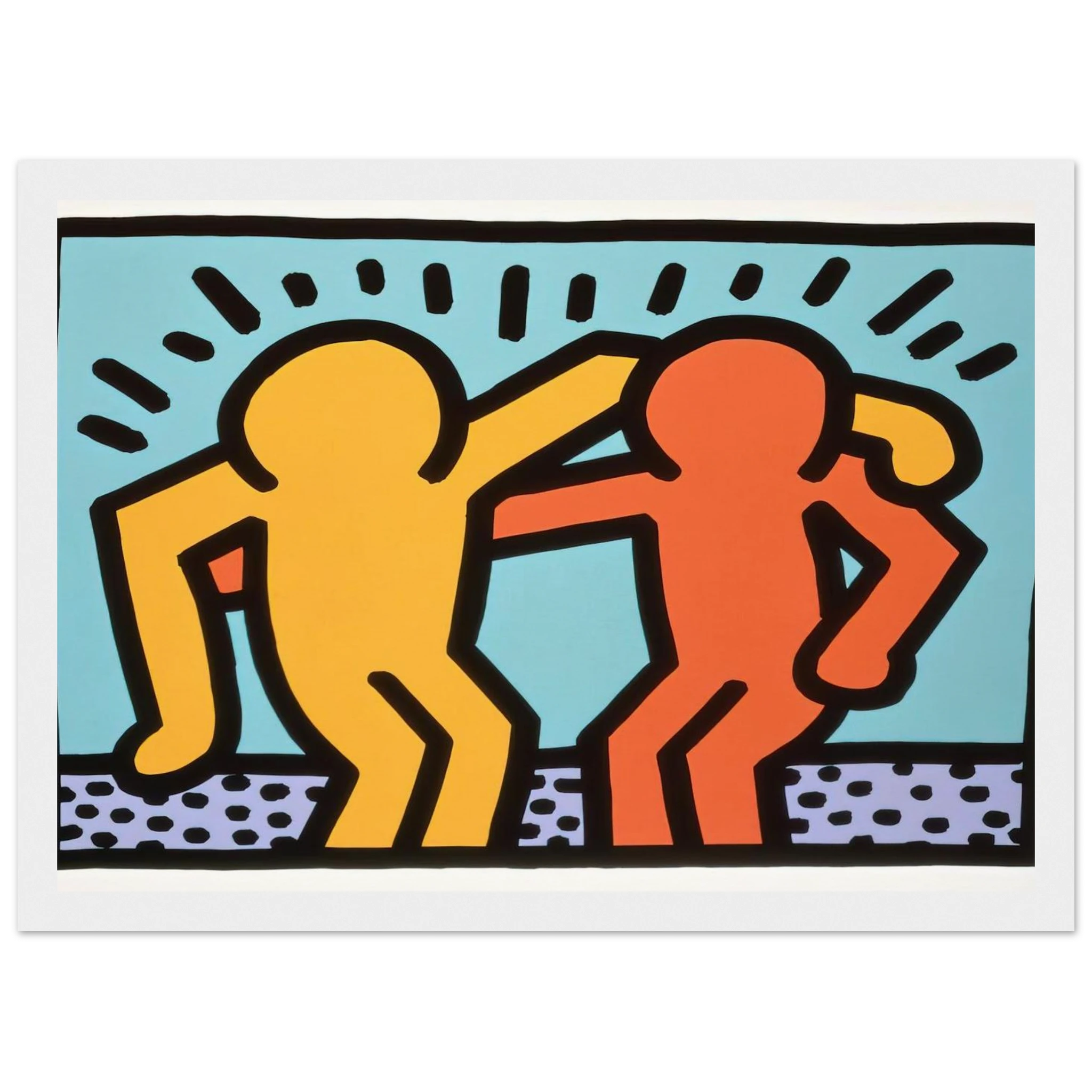 BEST BUDDIES 1990 Framed Poster | Keith Haring Framed Prints Wall Art | Keith Haring Prints