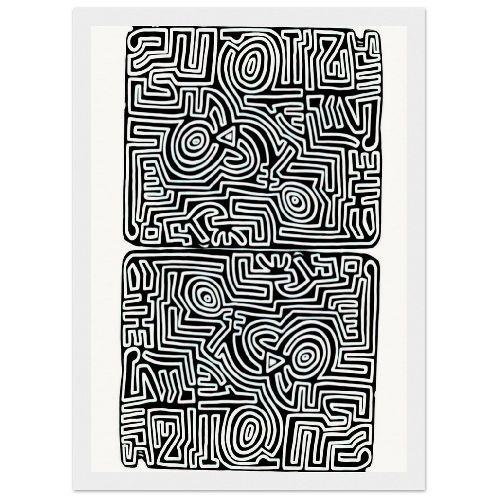 LABYRINTH 1989 Framed Poster | Keith Haring Framed Prints Wall Art | Keith Haring Prints