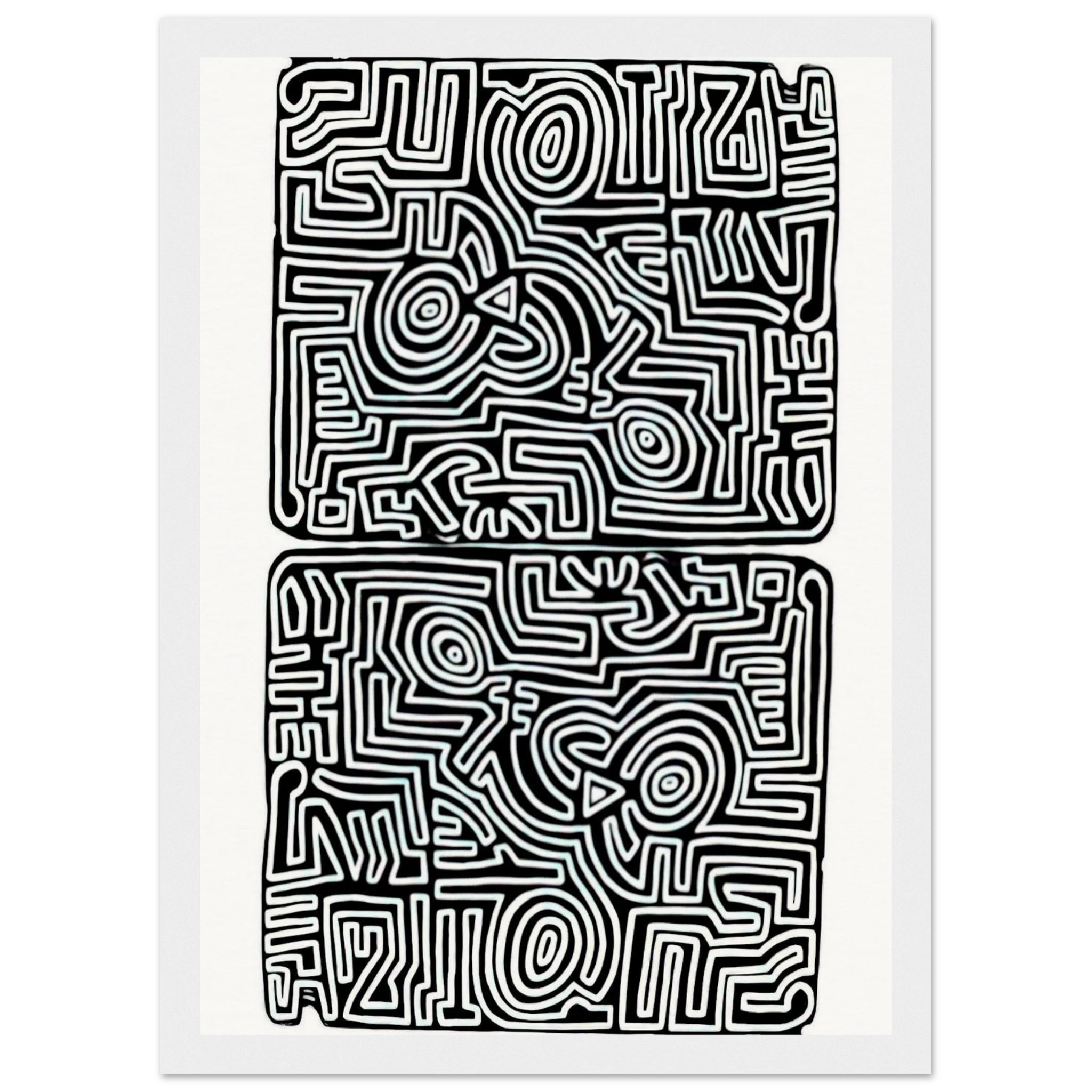 LABYRINTH 1989 Framed Poster | Keith Haring Framed Prints Wall Art | Keith Haring Prints