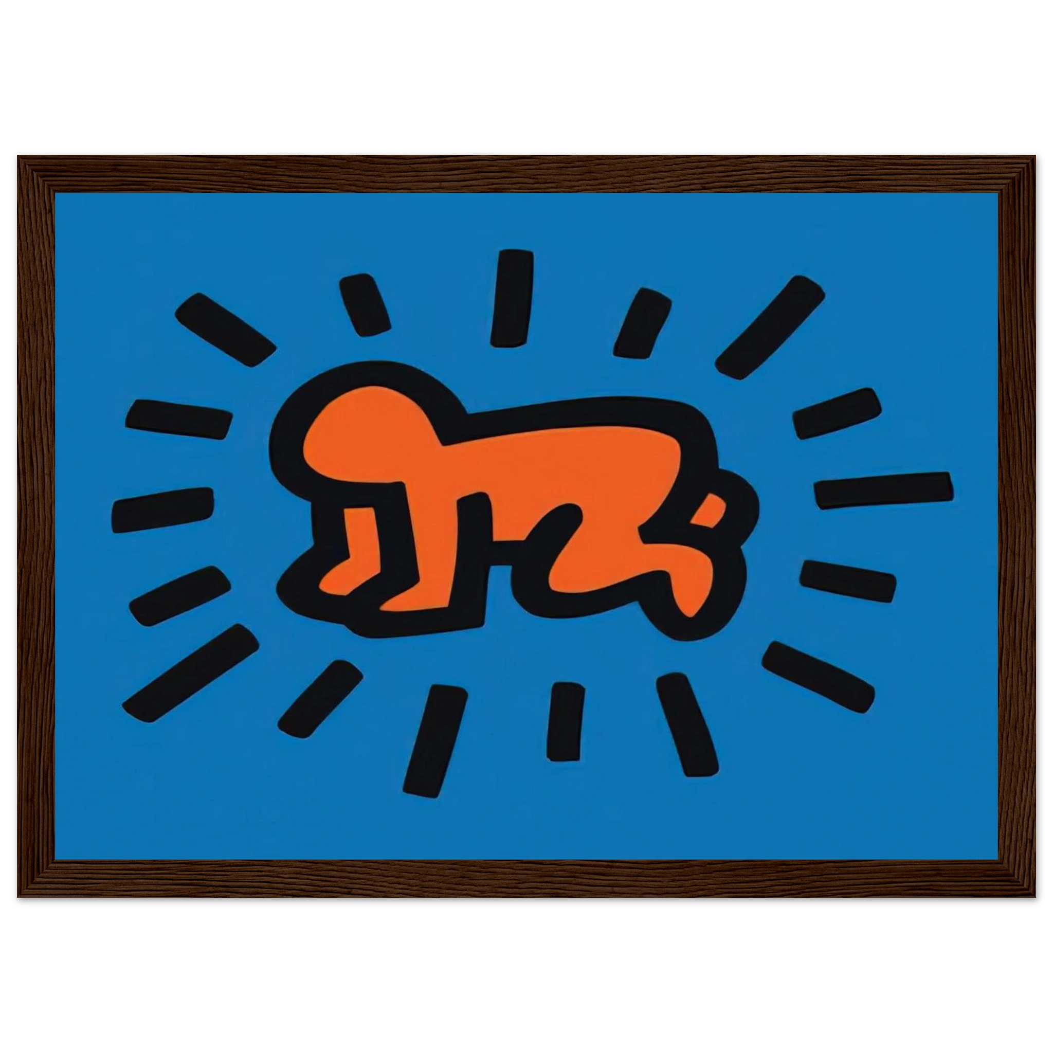 RADIANT BABY FROM ICONS SERIES 1990 Framed Poster | Keith Haring Framed Prints Wall Art | Keith Haring Prints