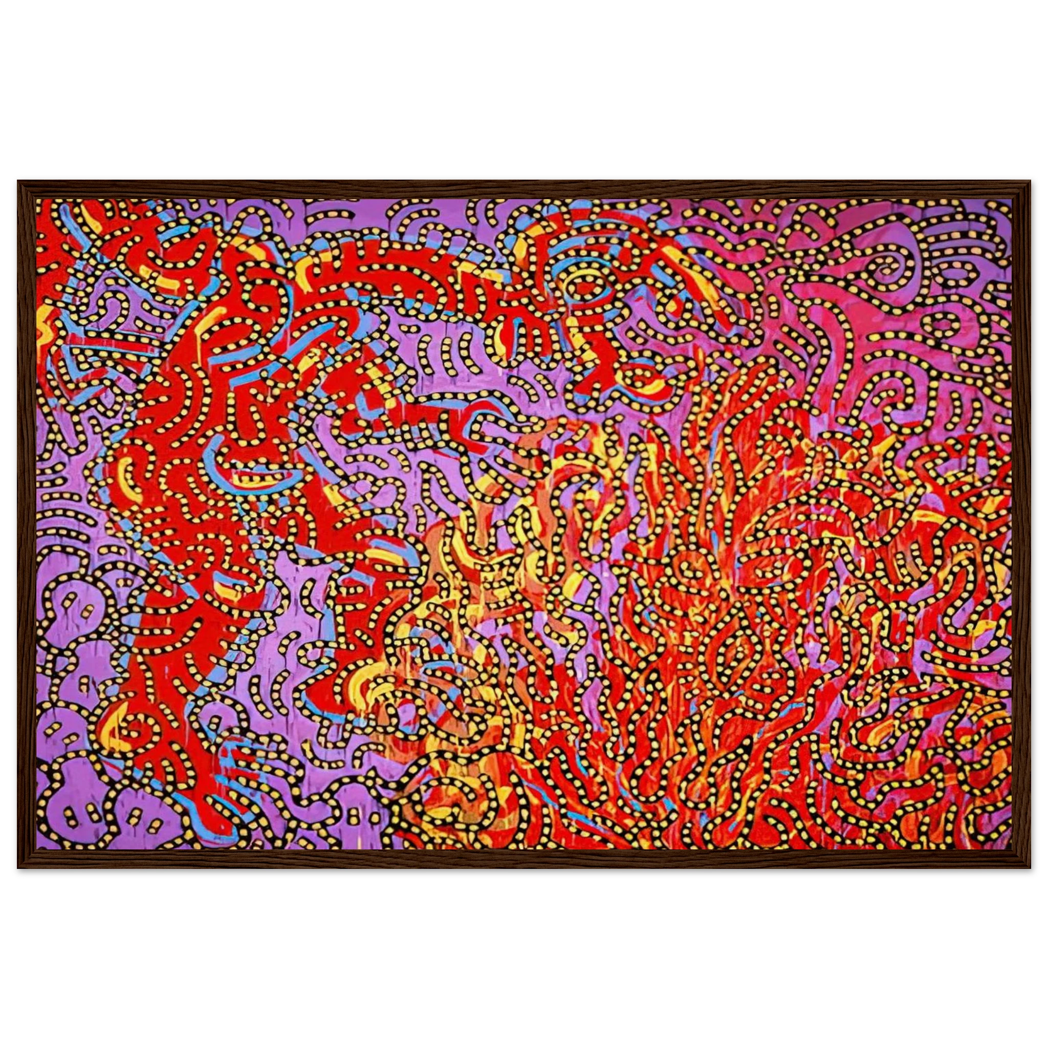 MOSES AND THE BURNING BUSH 1985 Framed Poster | Keith Haring Framed Prints Wall Art | Keith Haring Prints