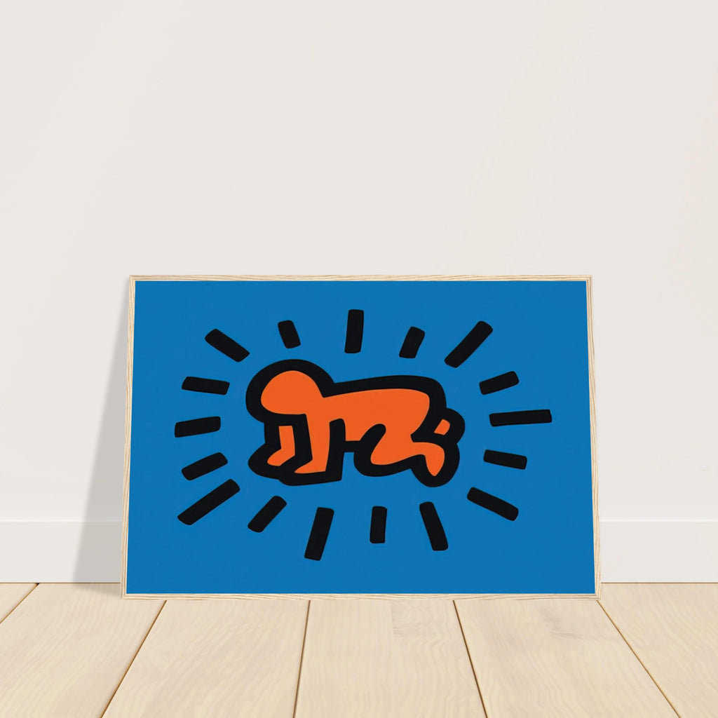RADIANT BABY FROM ICONS SERIES 1990 Framed Poster | Keith Haring Framed Prints Wall Art | Keith Haring Prints
