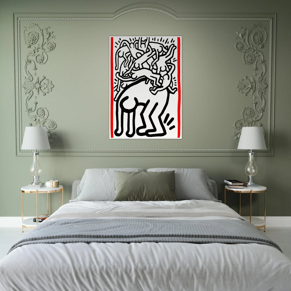 FIGHT AIDS WORLDWIDE 1990 Framed Poster | Keith Haring Framed Prints Wall Art | Keith Haring Prints