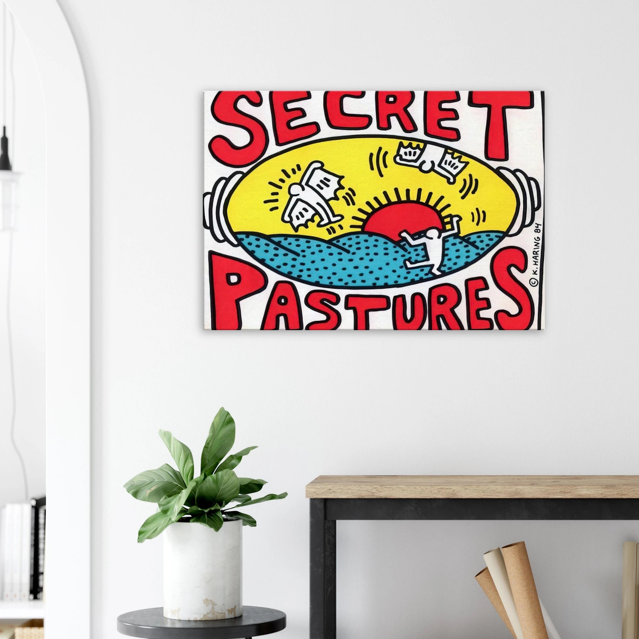 PROMOTIONAL POSTER FOR SECRET PASTURES 1984 Canvas | Keith Haring Canvas | Keith Haring Prints