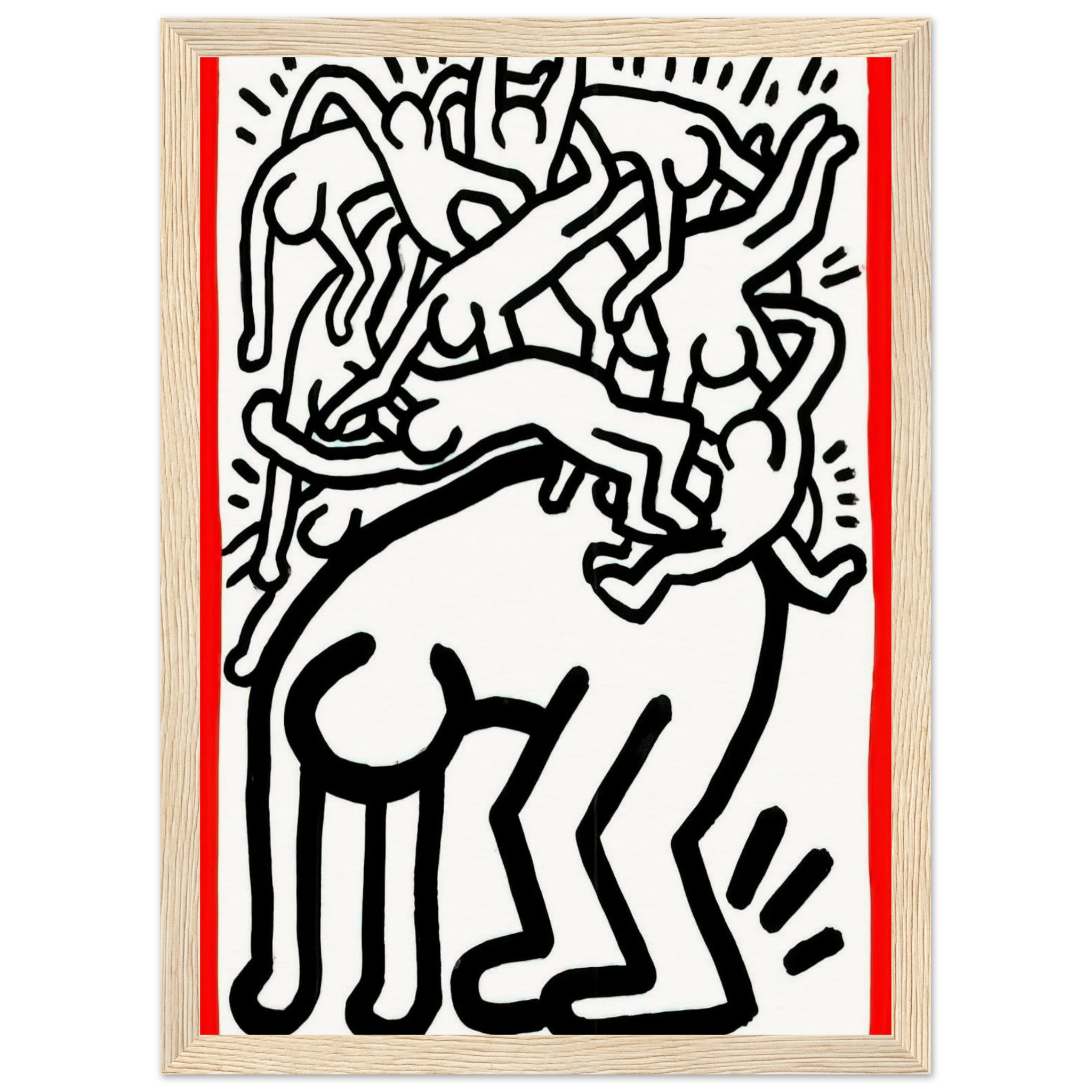 FIGHT AIDS WORLDWIDE 1990 Framed Poster | Keith Haring Framed Prints Wall Art | Keith Haring Prints