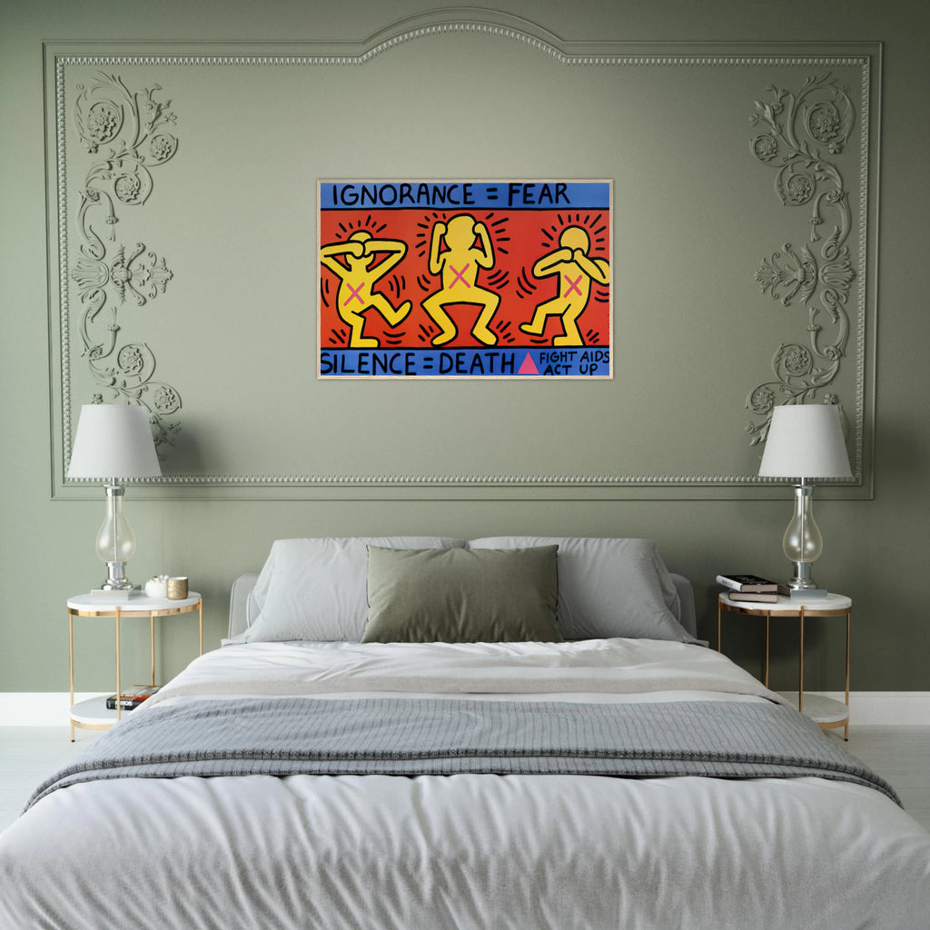 IGNORANCE FEAR 1989 Framed Poster | Keith Haring Framed Prints Wall Art | Keith Haring Prints