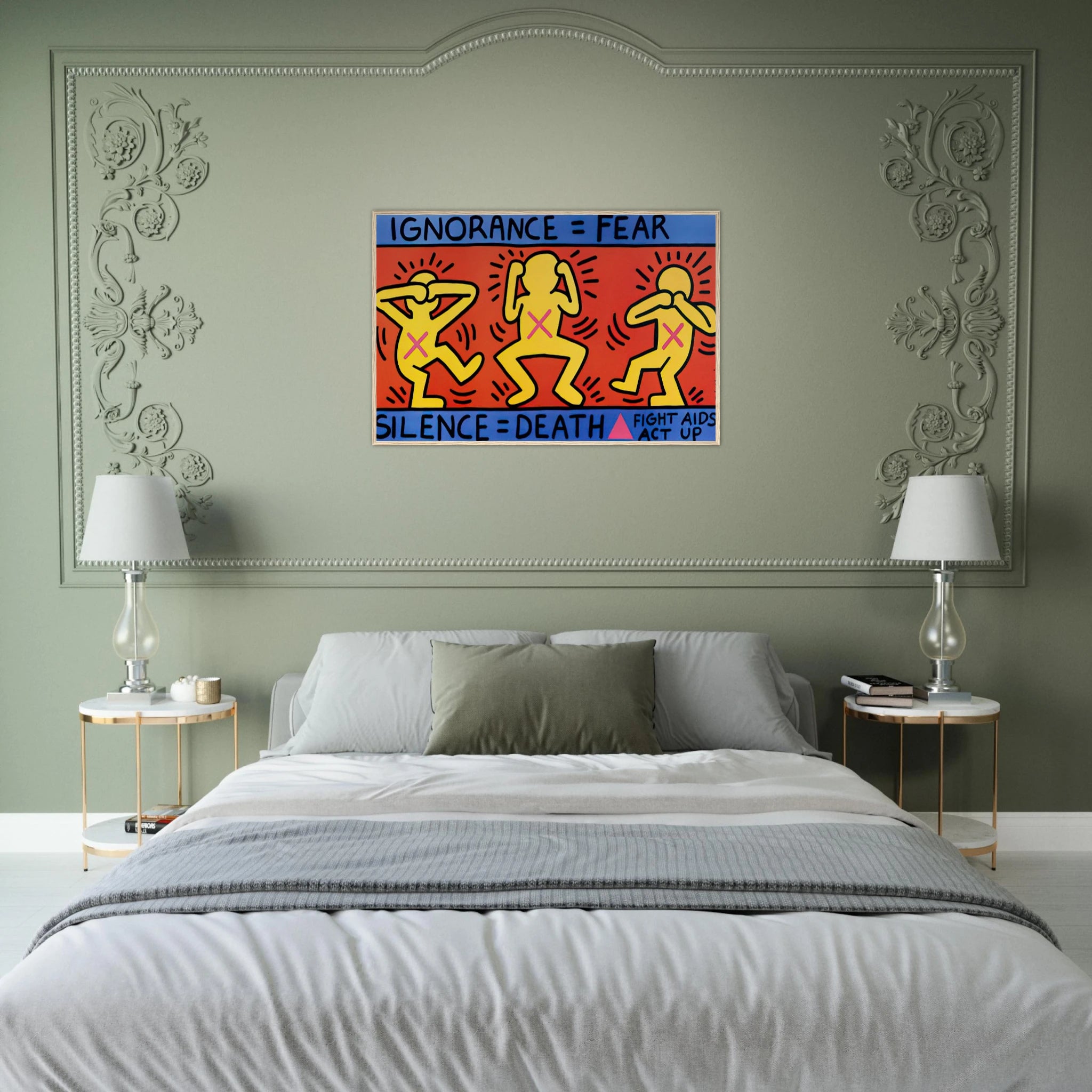 IGNORANCE FEAR 1989 Framed Poster | Keith Haring Framed Prints Wall Art | Keith Haring Prints