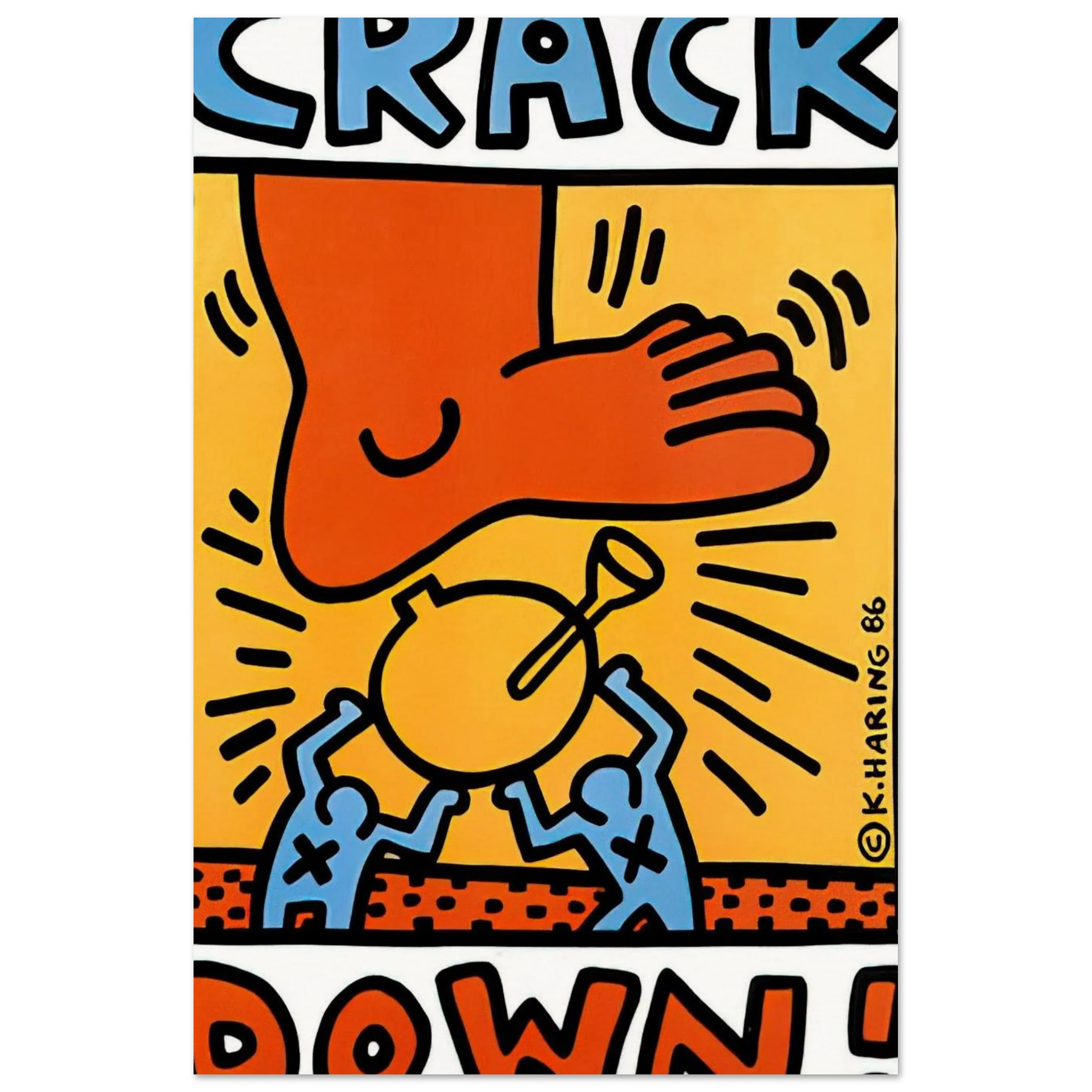 CRACK DOWN 1986 Poster | Keith Haring Poster | Keith Haring Prints