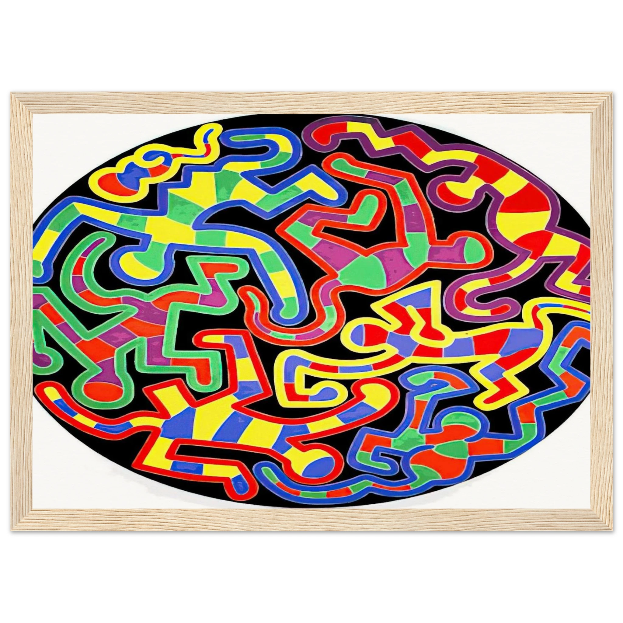 MONKEY PUZZLE 1988 Framed Poster | Keith Haring Framed Prints Wall Art | Keith Haring Prints