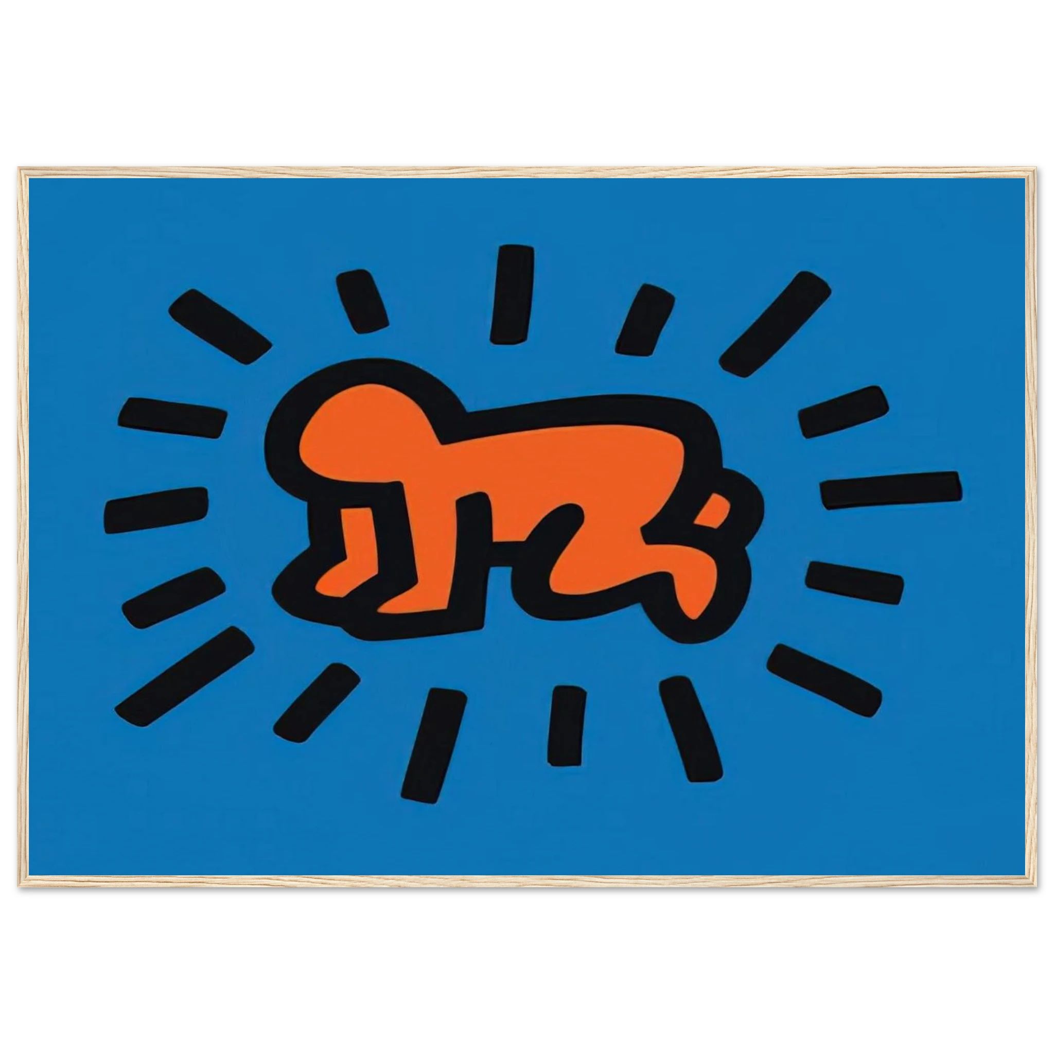 RADIANT BABY FROM ICONS SERIES 1990 Framed Poster | Keith Haring Framed Prints Wall Art | Keith Haring Prints