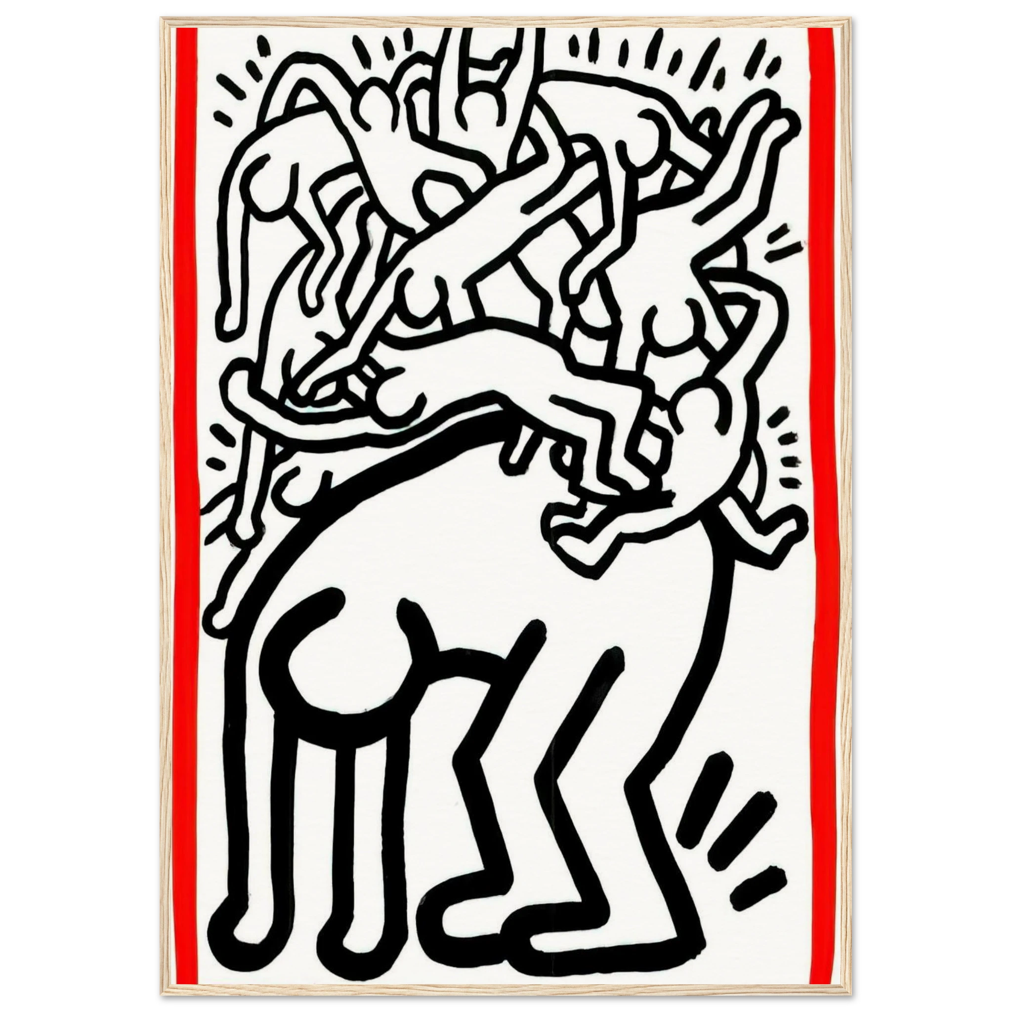 FIGHT AIDS WORLDWIDE 1990 Framed Poster | Keith Haring Framed Prints Wall Art | Keith Haring Prints