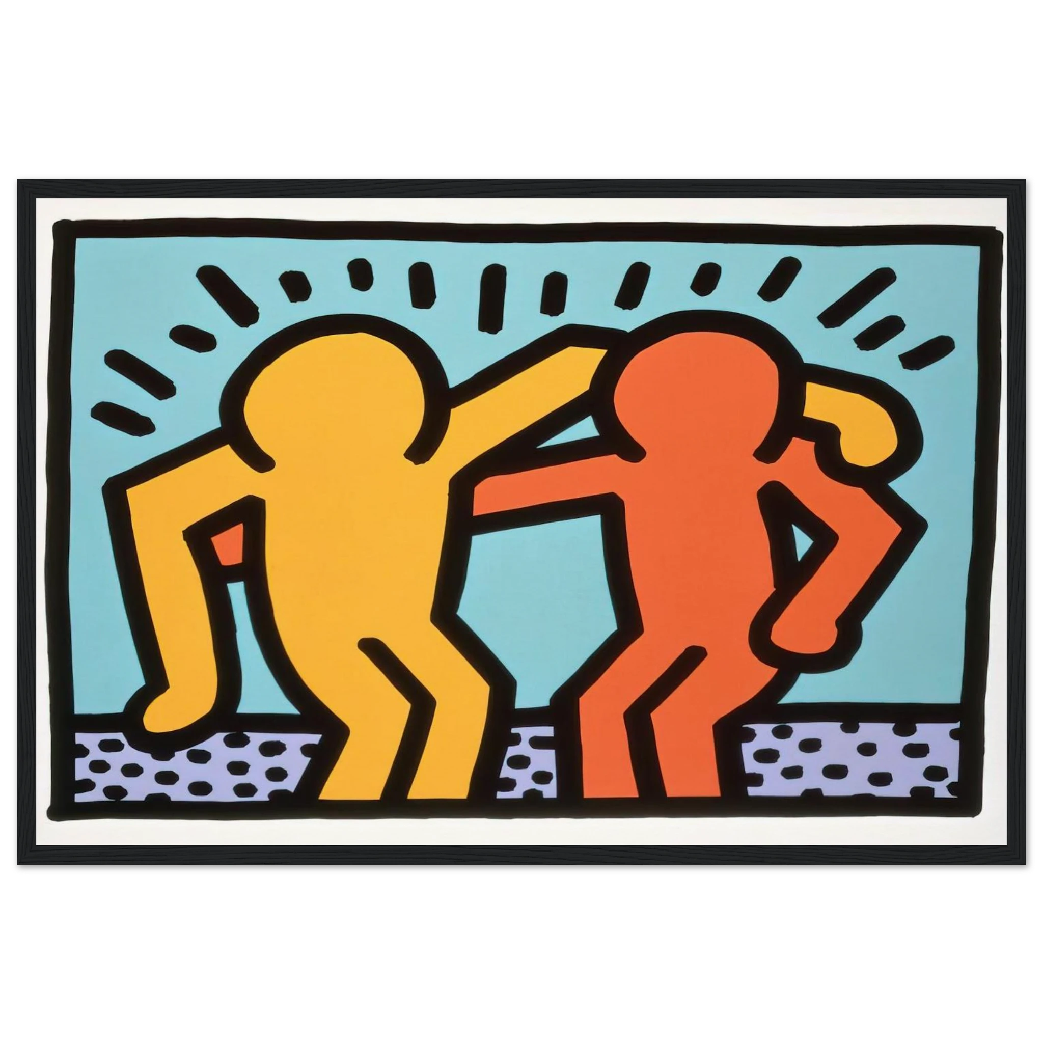 BEST BUDDIES 1990 Framed Poster | Keith Haring Framed Prints Wall Art | Keith Haring Prints