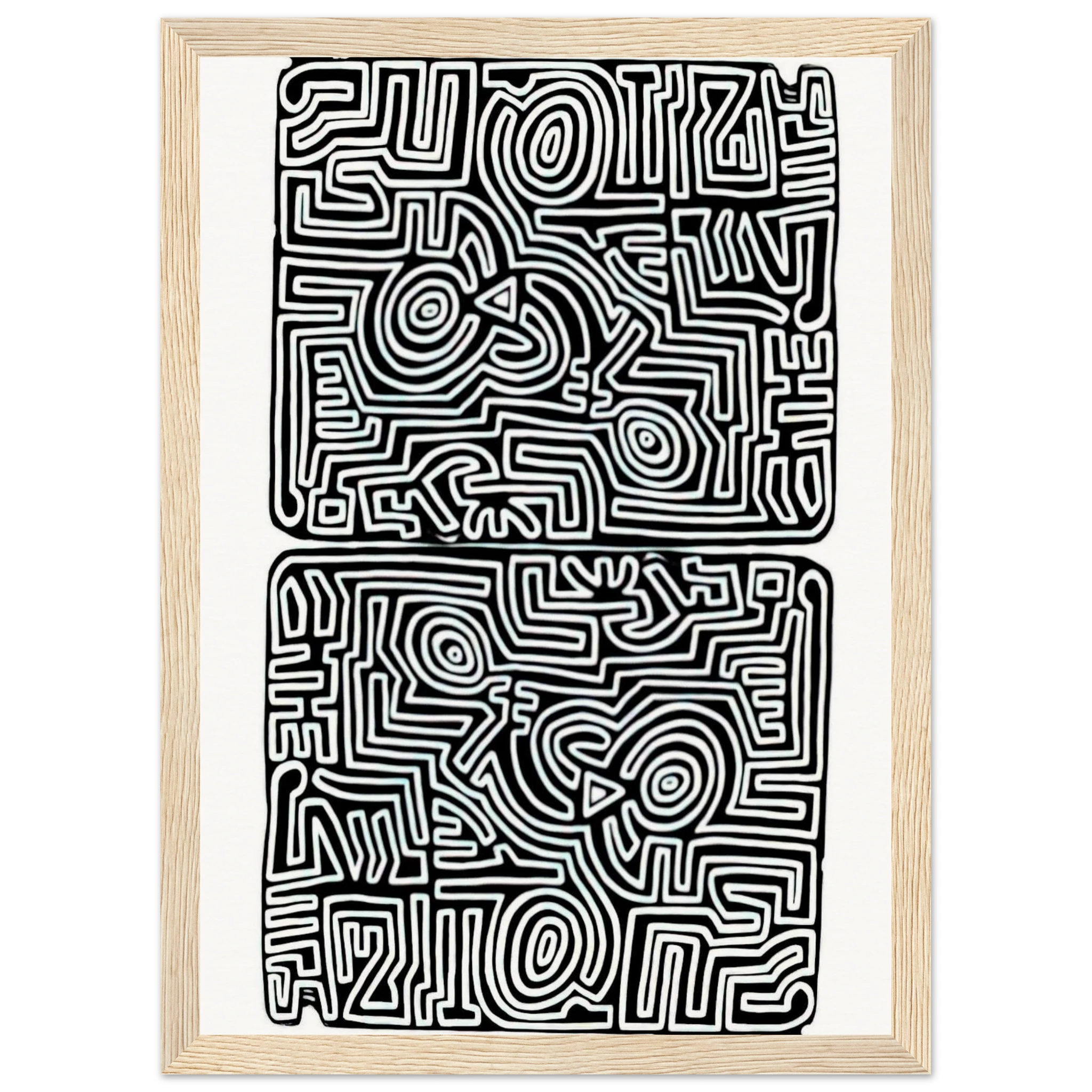 LABYRINTH 1989 Framed Poster | Keith Haring Framed Prints Wall Art | Keith Haring Prints