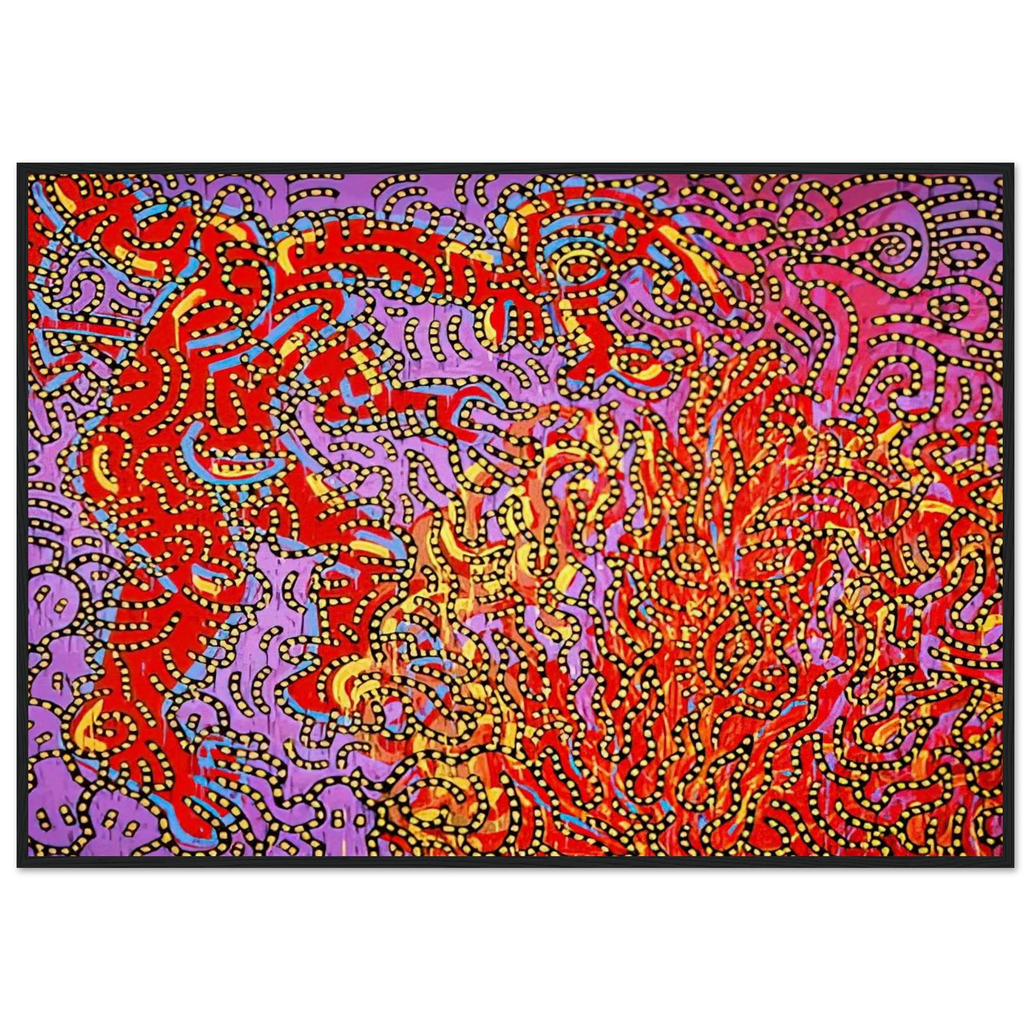 MOSES AND THE BURNING BUSH 1985 Framed Poster | Keith Haring Framed Prints Wall Art | Keith Haring Prints