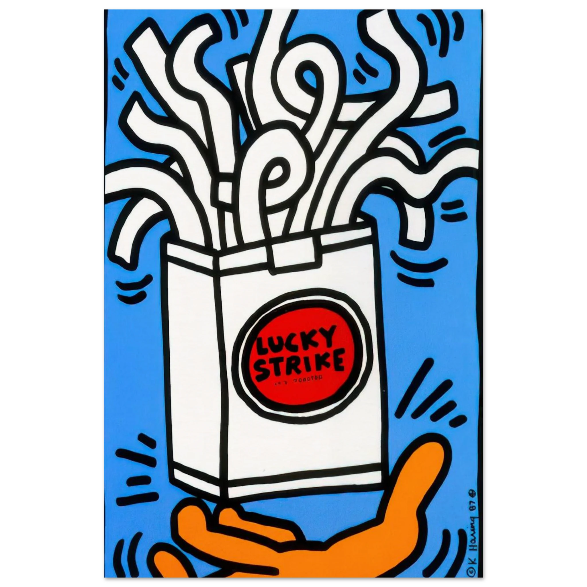 LUCKY STRIKE 1987 Poster | Keith Haring Poster | Keith Haring Prints