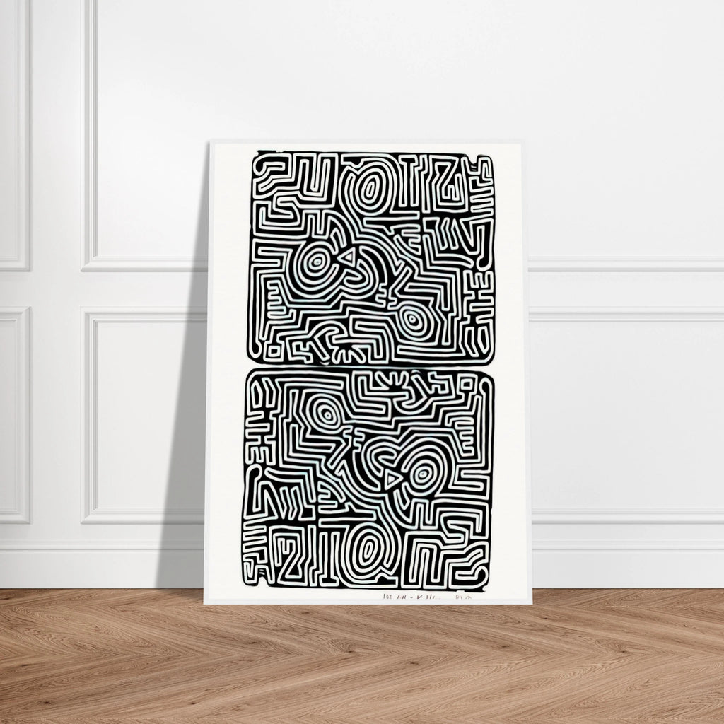 LABYRINTH 1989 Framed Poster | Keith Haring Framed Prints Wall Art | Keith Haring Prints