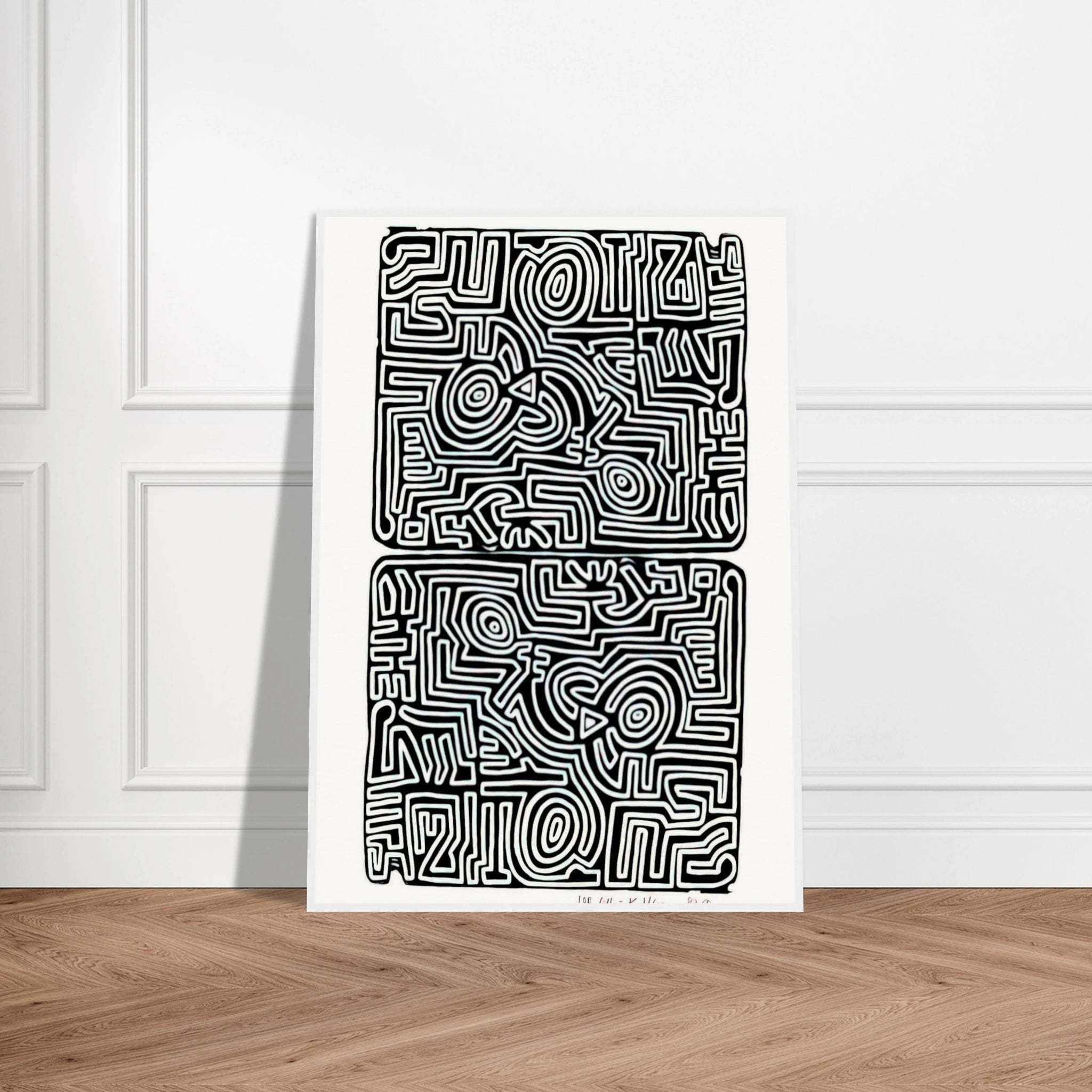LABYRINTH 1989 Framed Poster | Keith Haring Framed Prints Wall Art | Keith Haring Prints