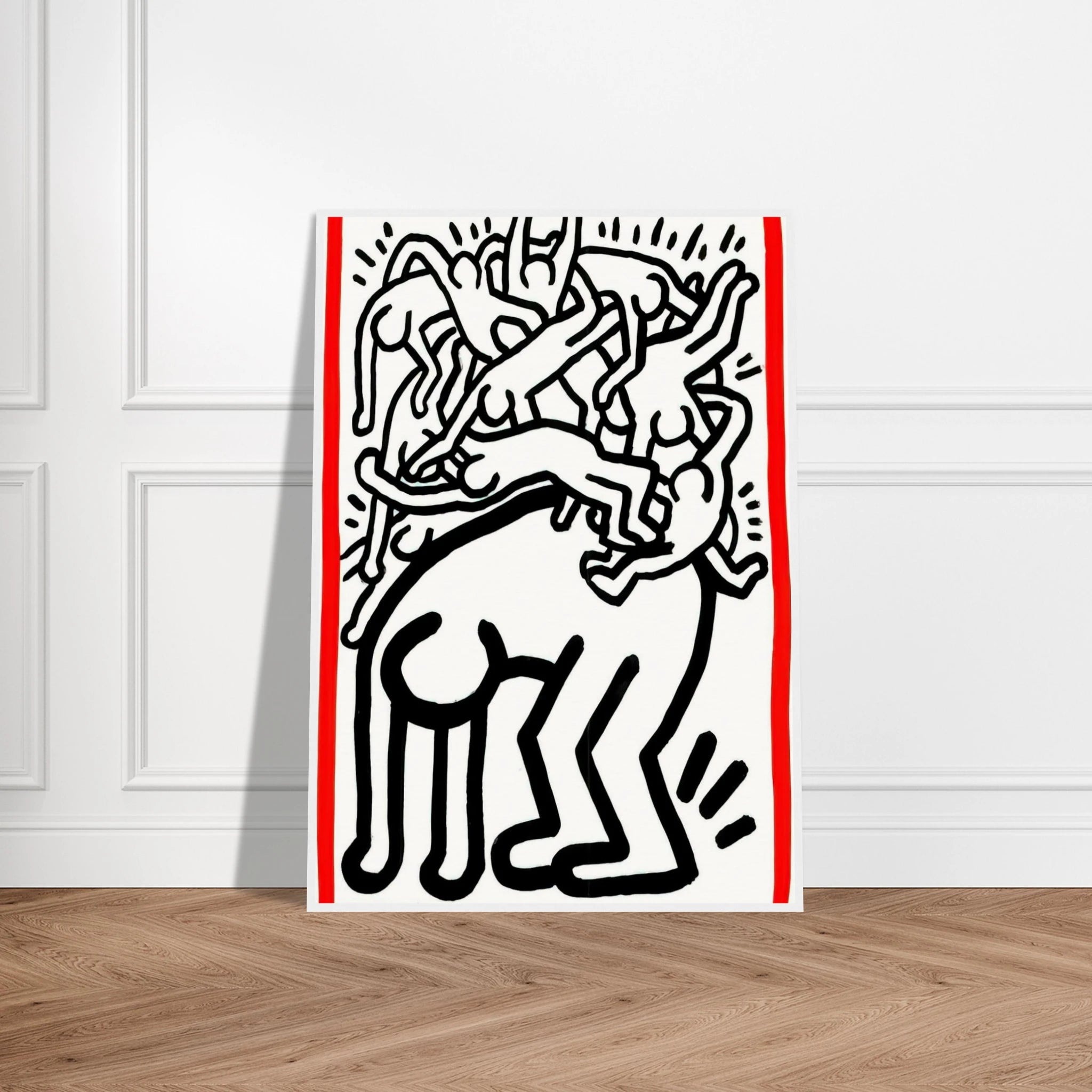 FIGHT AIDS WORLDWIDE 1990 Framed Poster | Keith Haring Framed Prints Wall Art | Keith Haring Prints