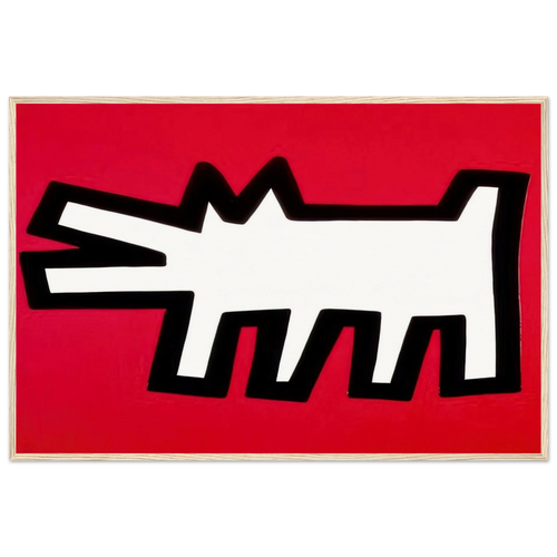 BARKING DOG 1990 Framed Poster | Keith Haring Framed Prints Wall Art | Keith Haring Prints