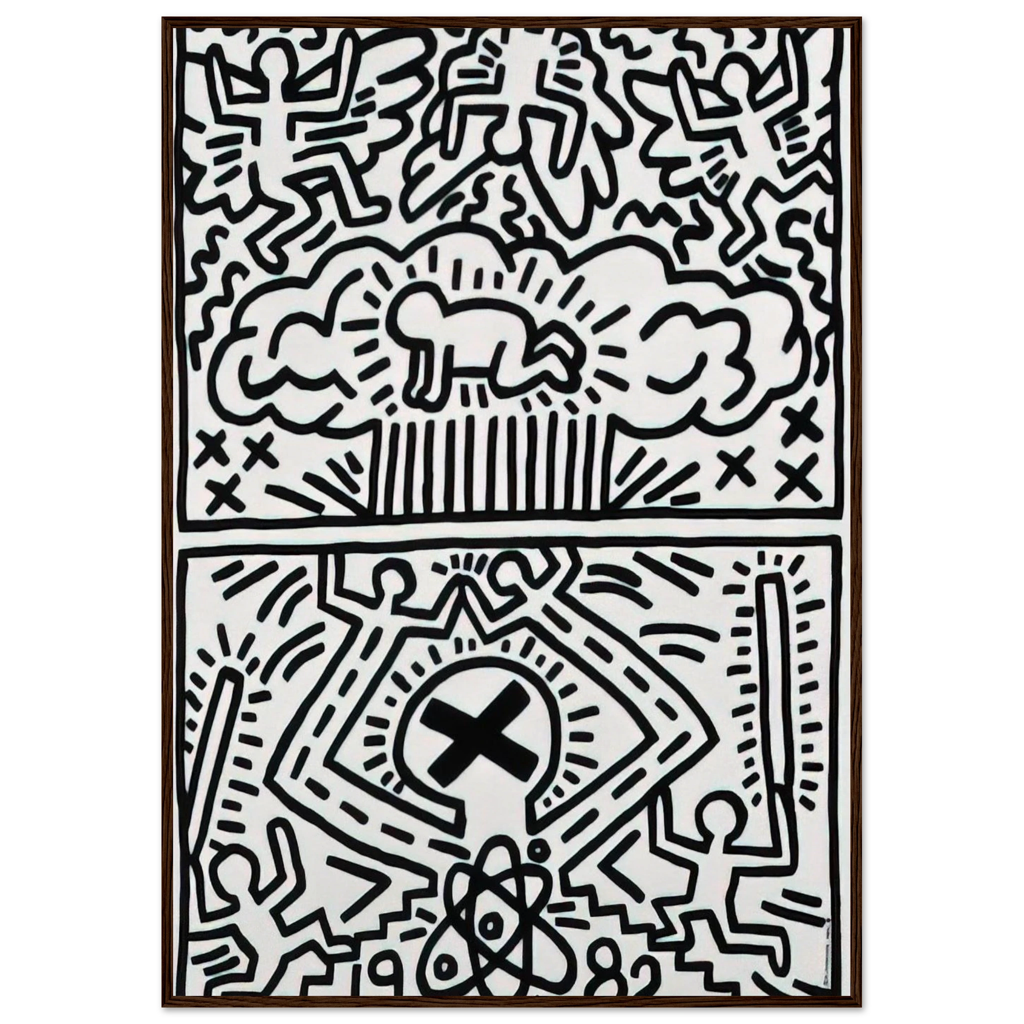 ANTI NUCLEAR RALLY 1982 Framed Poster | Keith Haring Framed Prints Wall Art | Keith Haring Prints