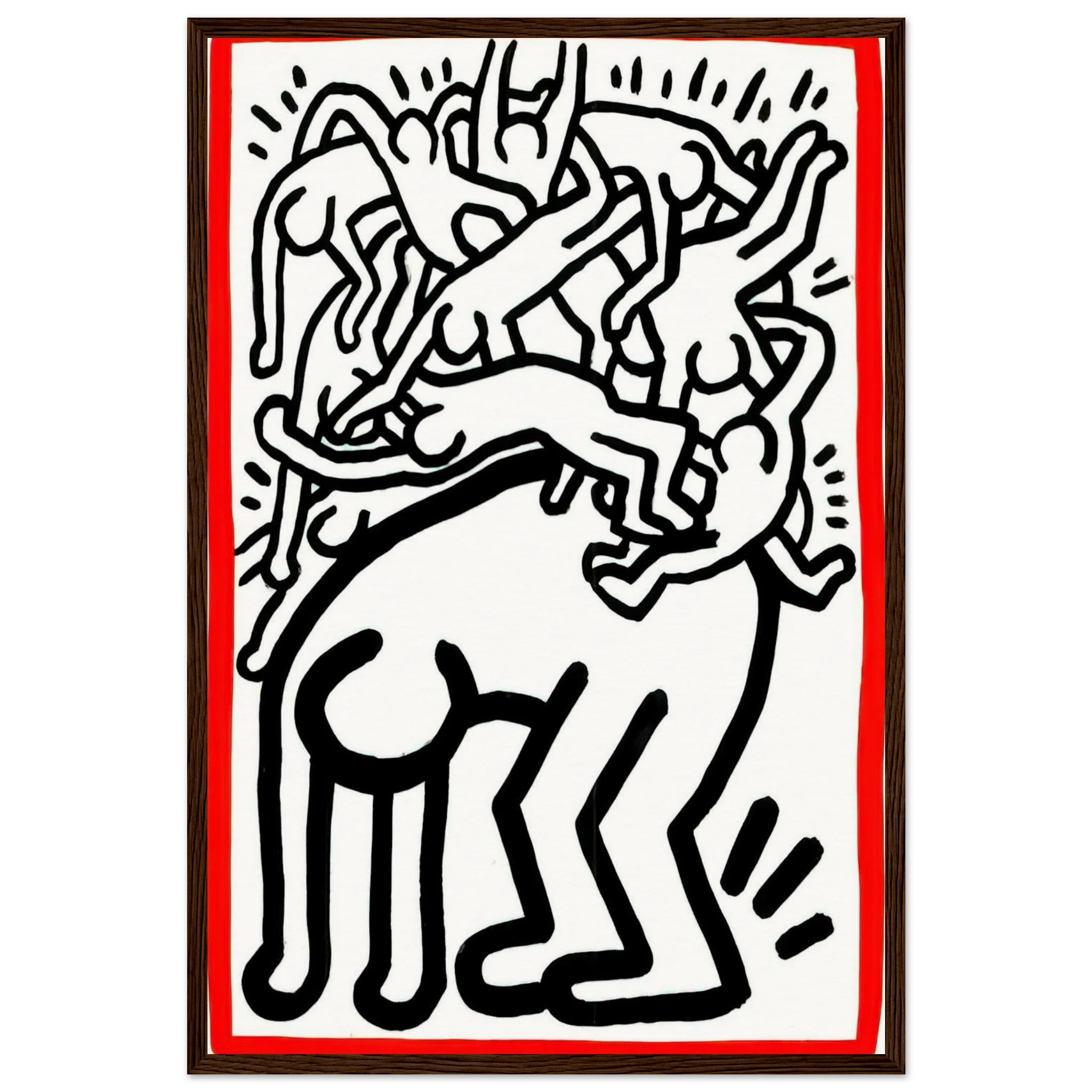 FIGHT AIDS WORLDWIDE 1990 Framed Poster | Keith Haring Framed Prints Wall Art | Keith Haring Prints