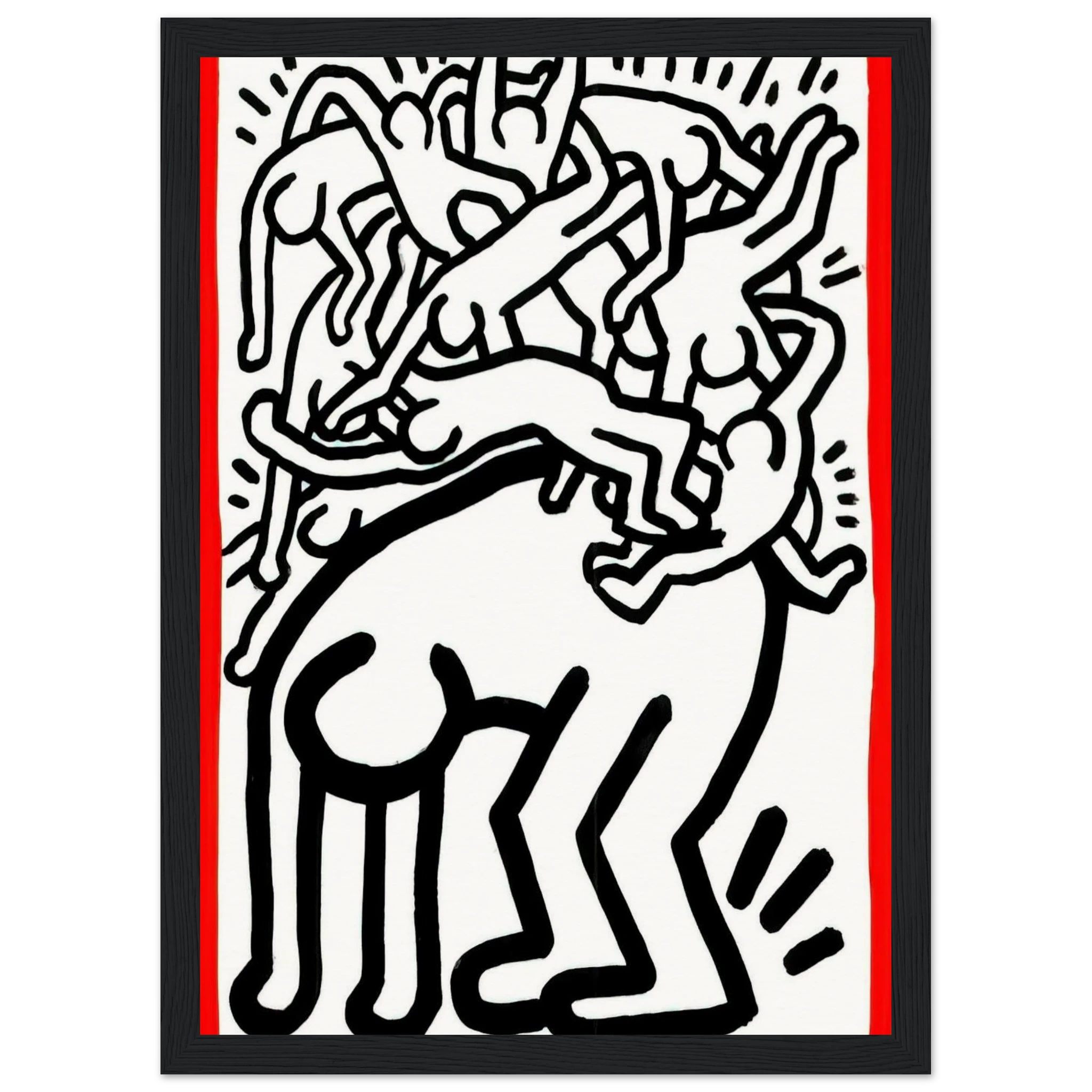 FIGHT AIDS WORLDWIDE 1990 Framed Poster | Keith Haring Framed Prints Wall Art | Keith Haring Prints