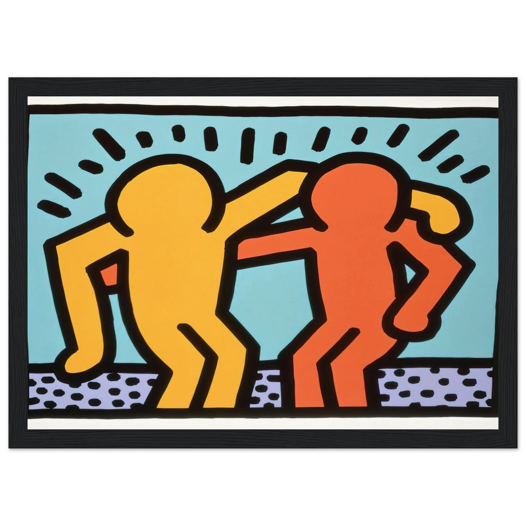BEST BUDDIES 1990 Framed Poster | Keith Haring Framed Prints Wall Art | Keith Haring Prints