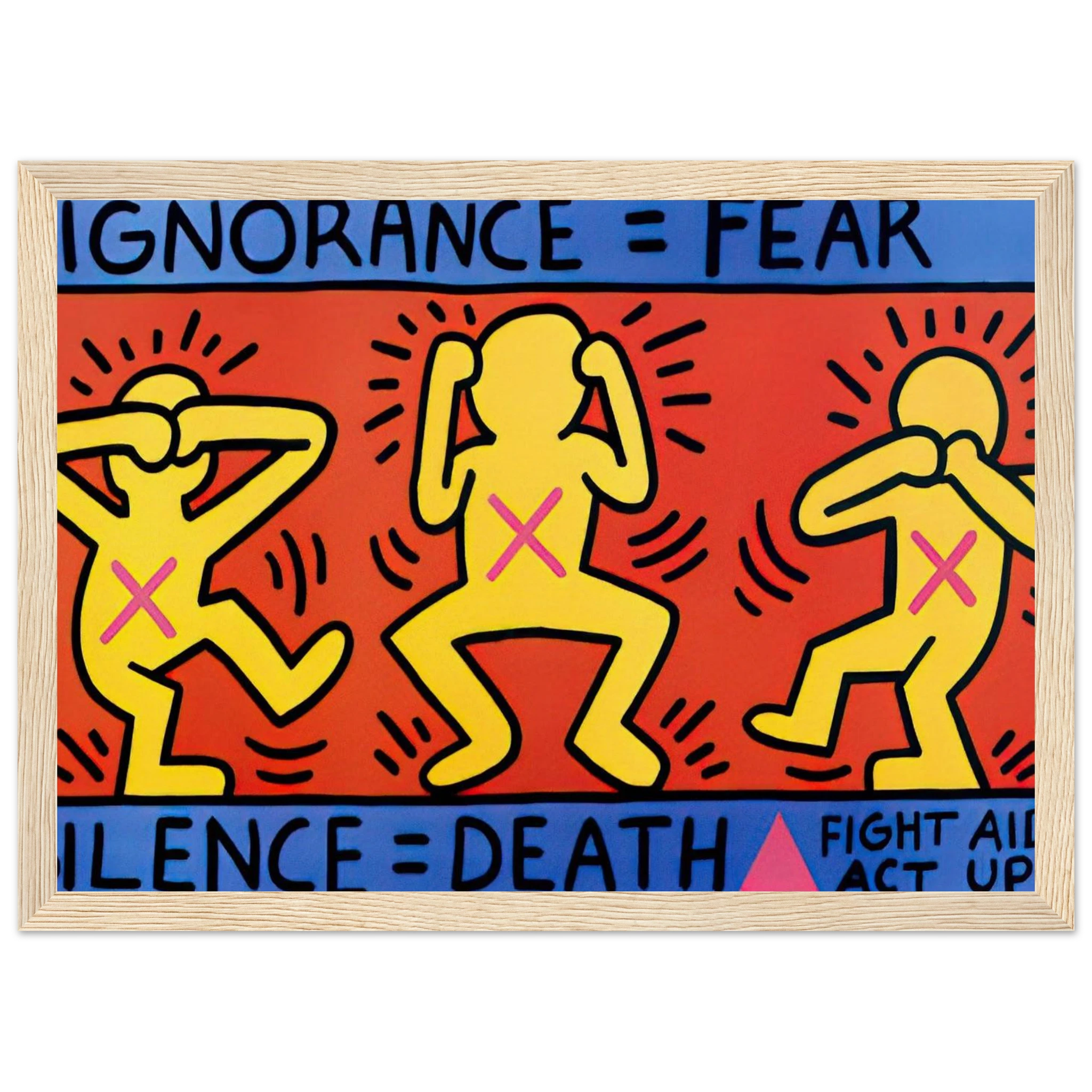IGNORANCE FEAR 1989 Framed Poster | Keith Haring Framed Prints Wall Art | Keith Haring Prints