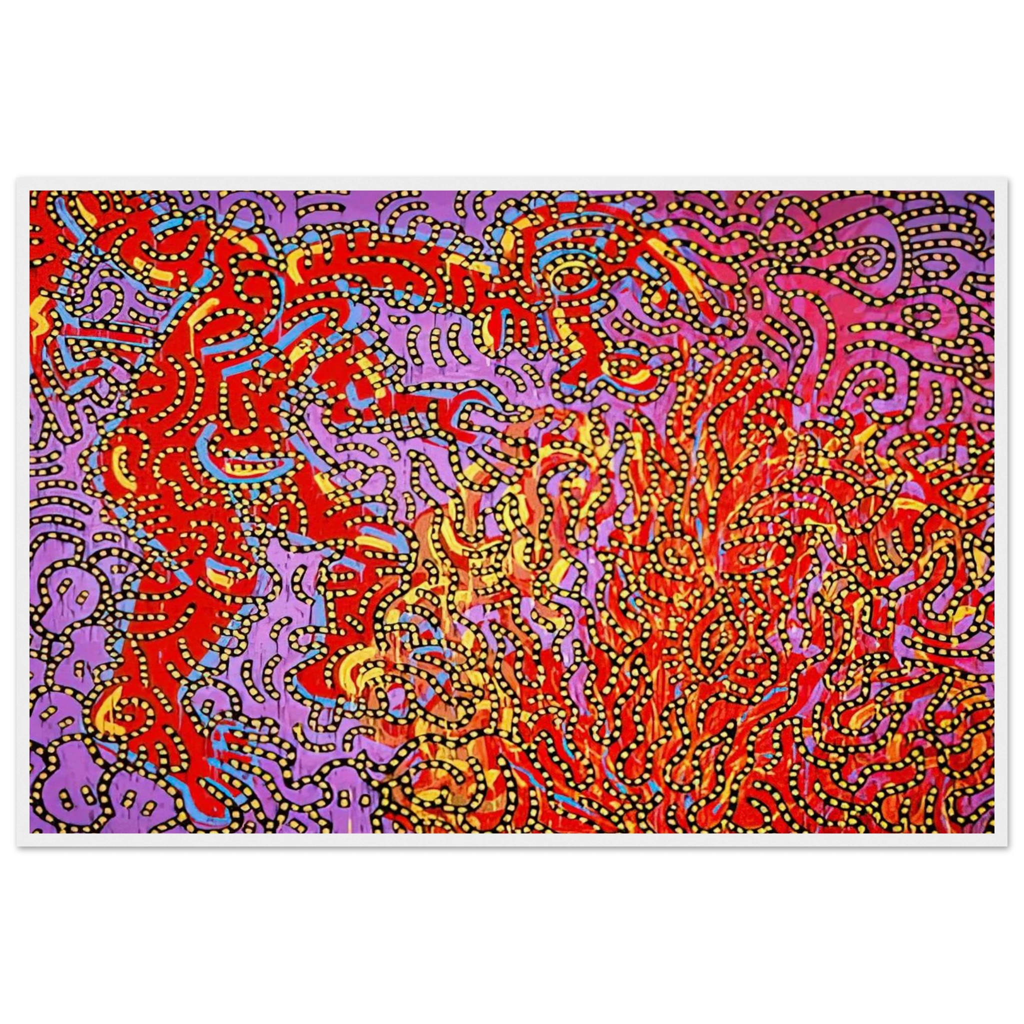 MOSES AND THE BURNING BUSH 1985 Framed Poster | Keith Haring Framed Prints Wall Art | Keith Haring Prints