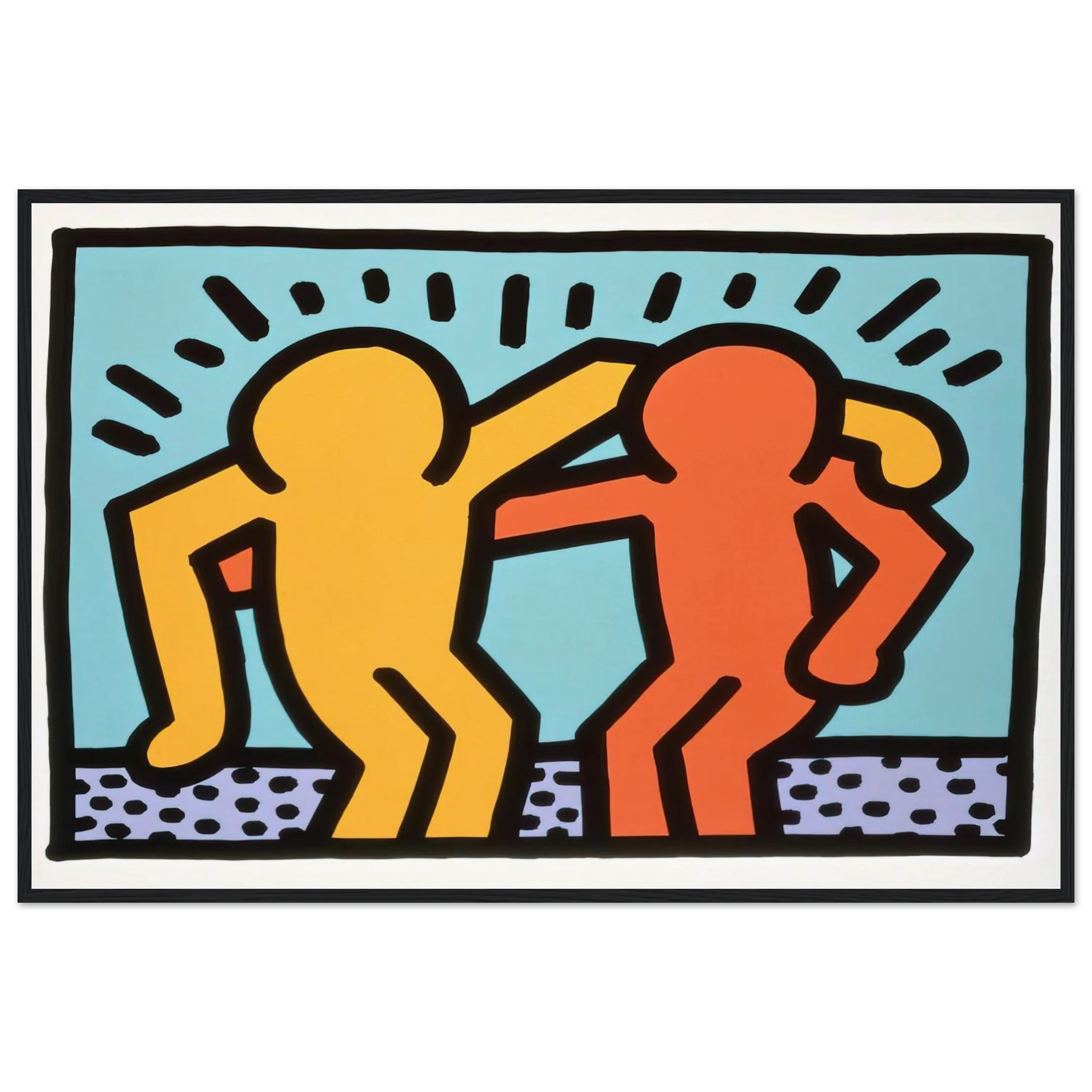 BEST BUDDIES 1990 Framed Poster | Keith Haring Framed Prints Wall Art | Keith Haring Prints