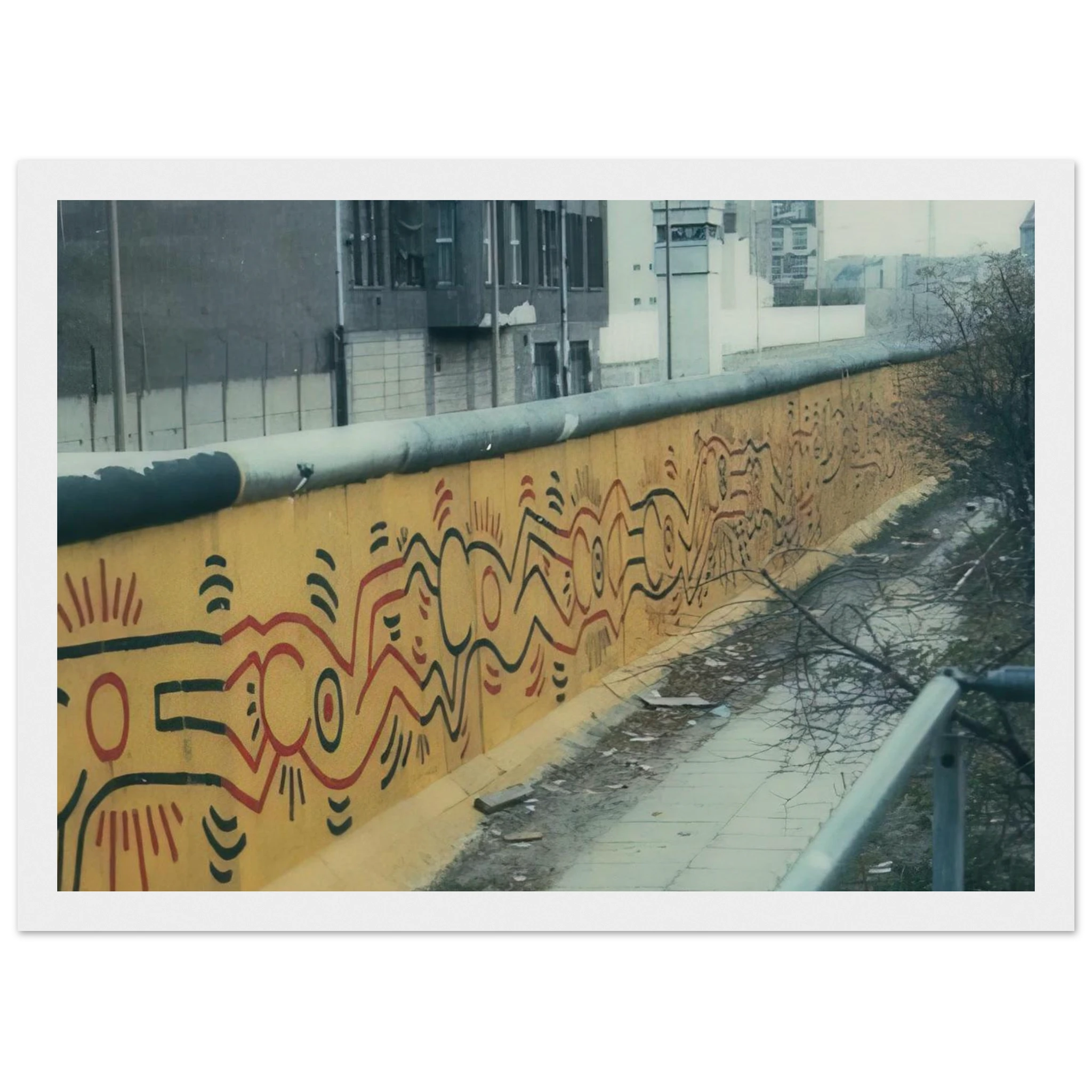 BERLIN MURAL 1986 Framed Poster | Keith Haring Framed Prints Wall Art | Keith Haring Prints