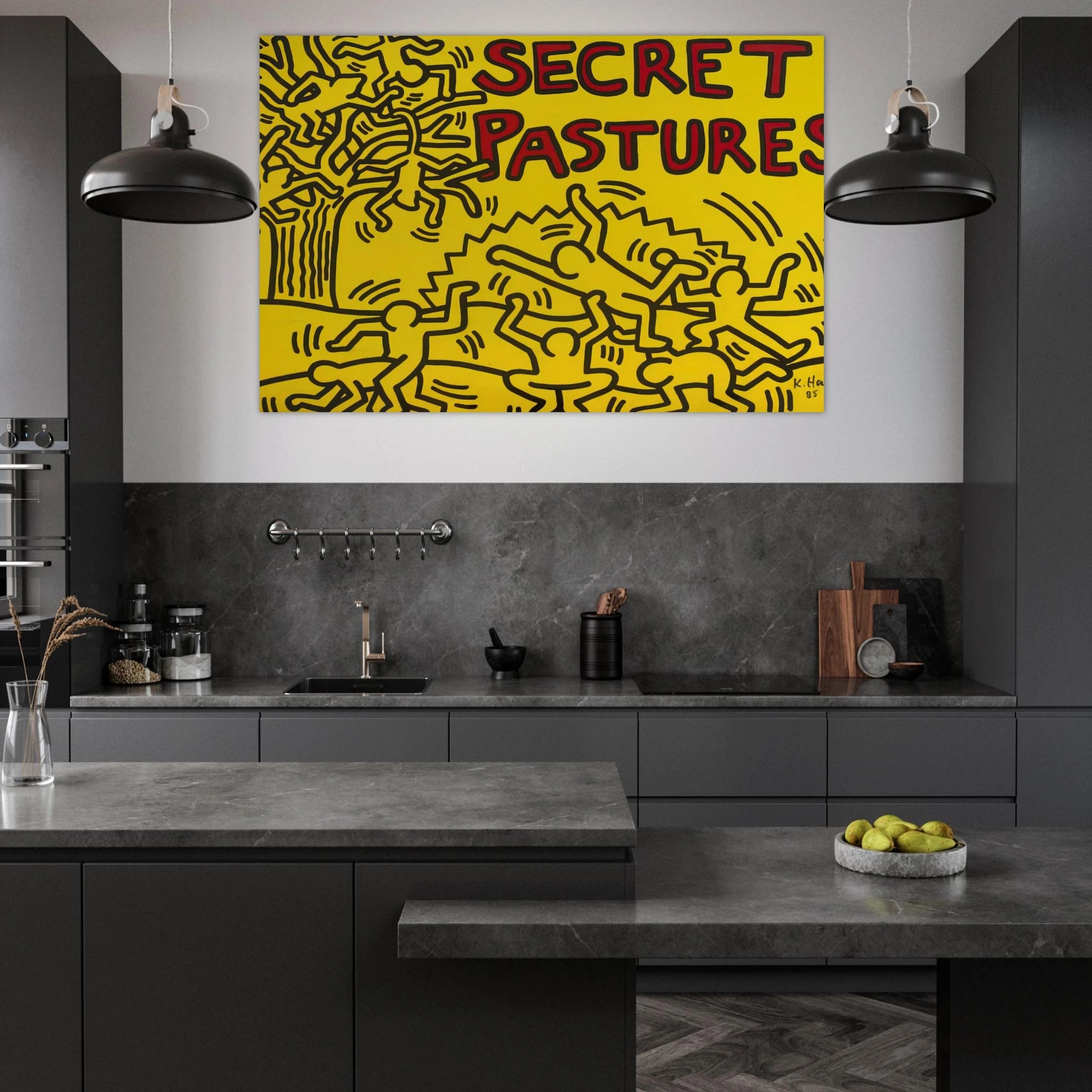 A POSTER FOR THE BILL T JONES AND ARNIE ZANE PERFORMANCE PIECE SECRET PASTURES 1984 Poster | Keith Haring Poster | Keith Haring Prints