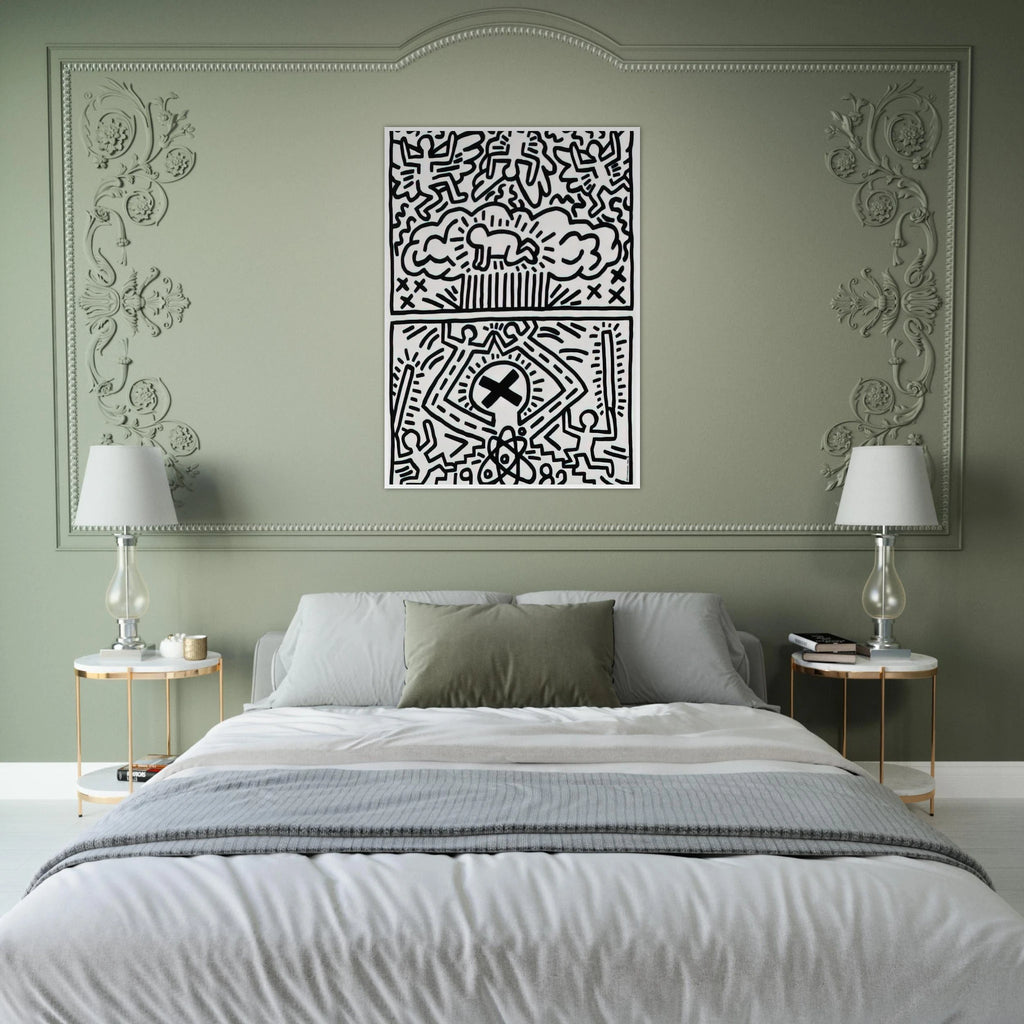 ANTI NUCLEAR RALLY 1982 Framed Poster | Keith Haring Framed Prints Wall Art | Keith Haring Prints