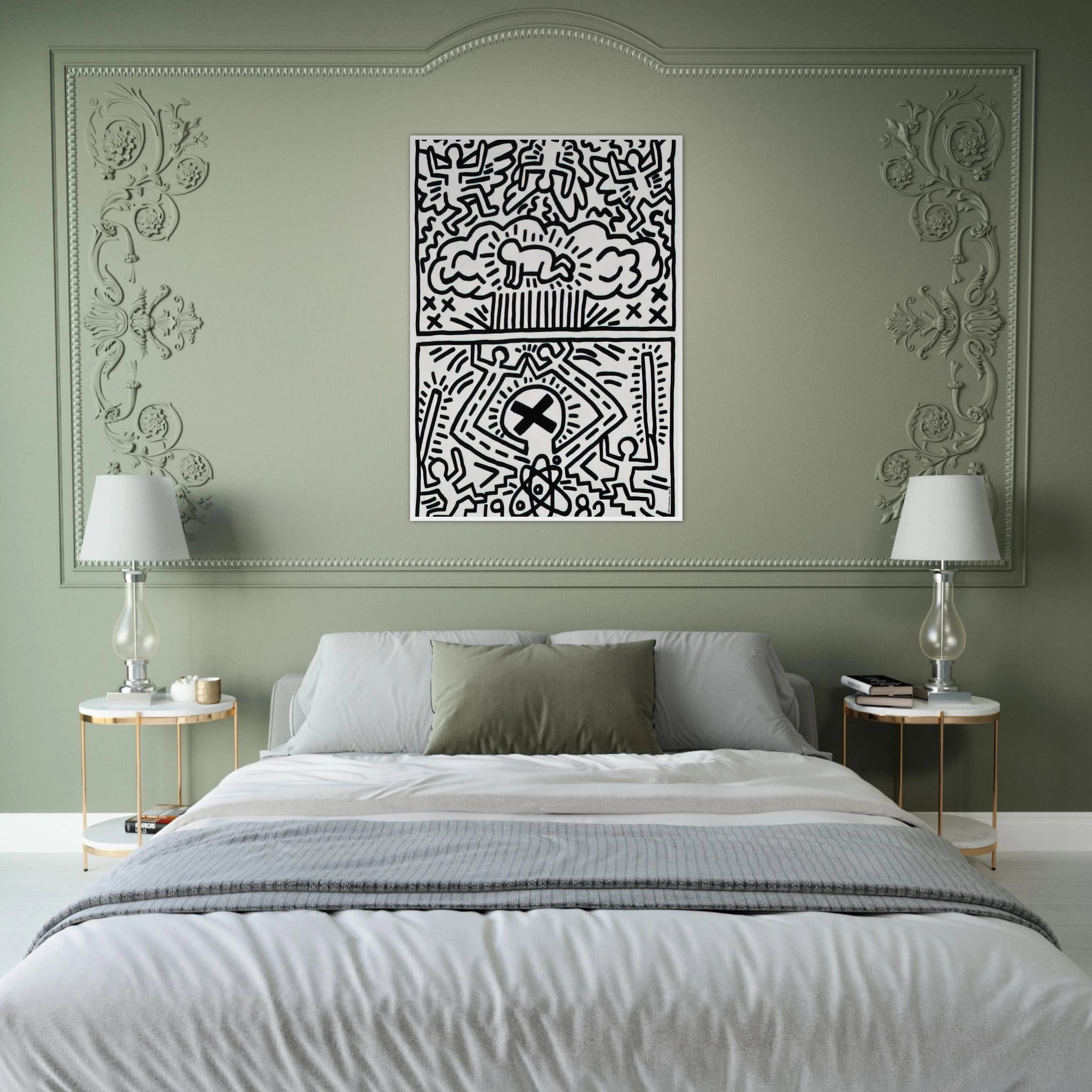 ANTI NUCLEAR RALLY 1982 Framed Poster | Keith Haring Framed Prints Wall Art | Keith Haring Prints